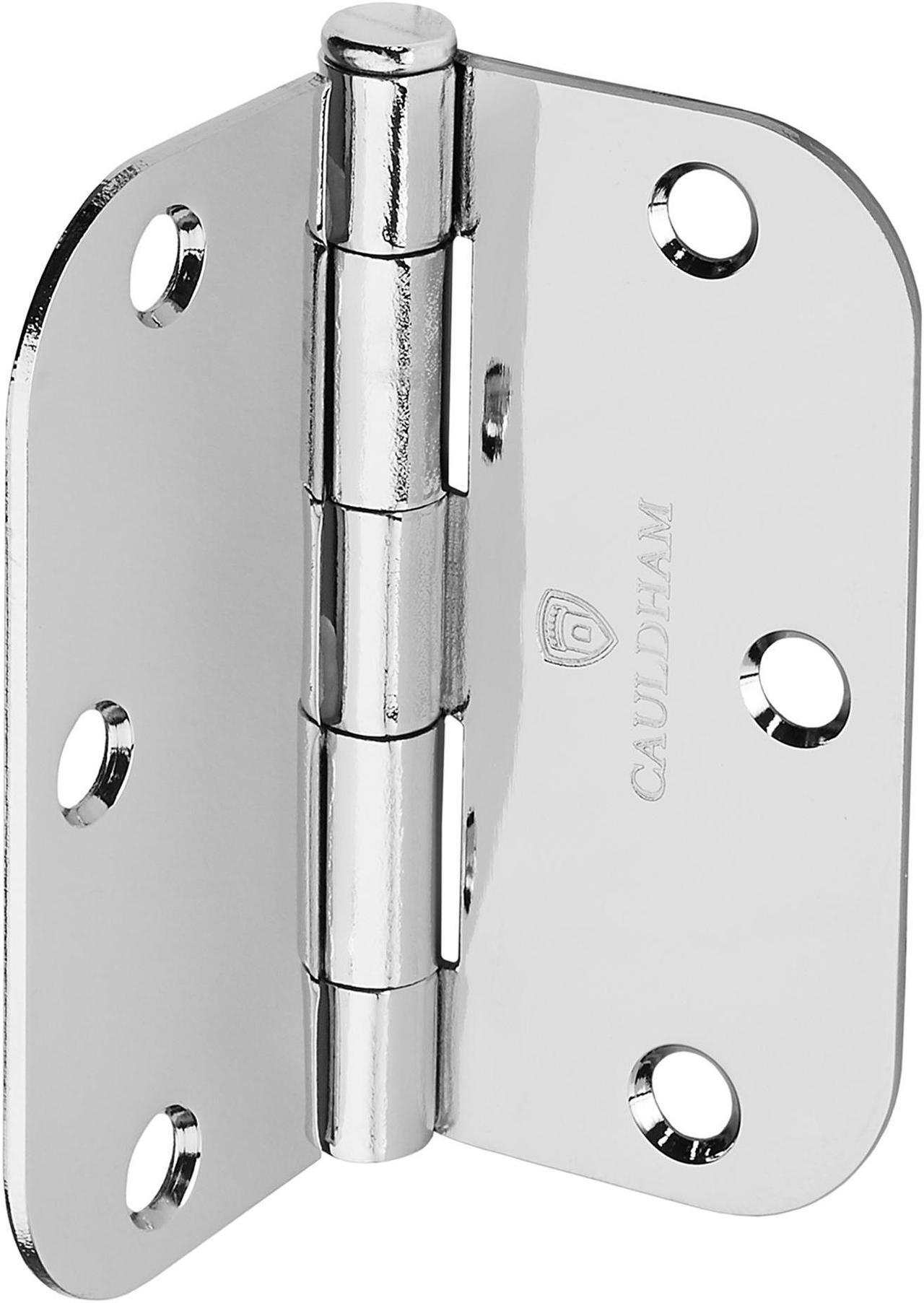 Alt view image 5 of 6 - Cauldham (12 Pack) Heavy-Duty 3-1/2" Interior Door Hinges with 5/8" Radius Corners - Polished Chrome