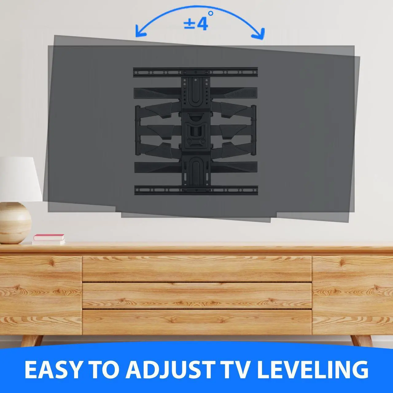 Alt view image 4 of 8 - Mount Factory Heavy-Duty Full Motion TV Wall Mount - Articulating Swivel Bracket Fits Flat Screen Televisions from 42" to 70" (VESA 400 x 600 Compatible) - Tilt Swing Out Arm with 10' HDMI Cable