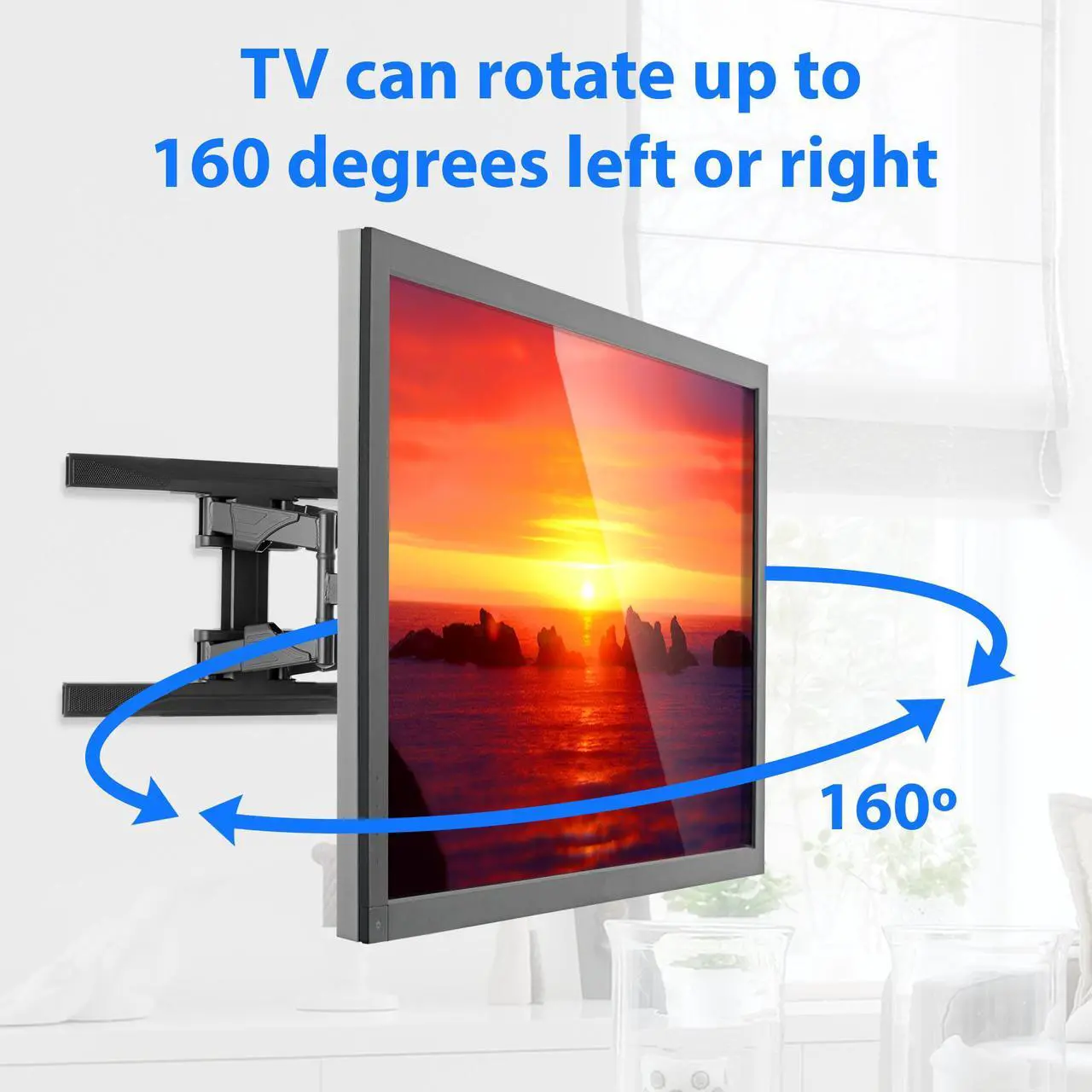 Alt view image 6 of 8 - Mount Factory Heavy-Duty Full Motion TV Wall Mount - Articulating Swivel Bracket Fits Flat Screen Televisions from 42" to 70" (VESA 400 x 600 Compatible) - Tilt Swing Out Arm with 10' HDMI Cable