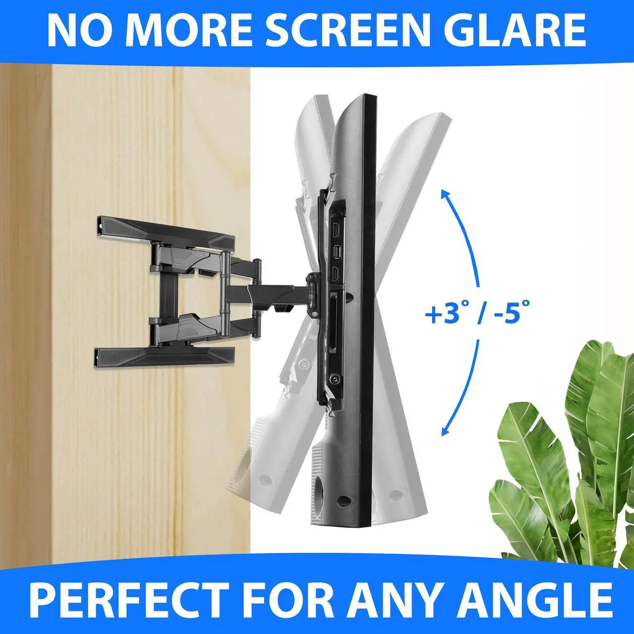 Alt view image 5 of 8 - Mount Factory Heavy-Duty Full Motion TV Wall Mount - Articulating Swivel Bracket Fits Flat Screen Televisions from 42" to 70" (VESA 400 x 600 Compatible) - Tilt Swing Out Arm with 10' HDMI Cable