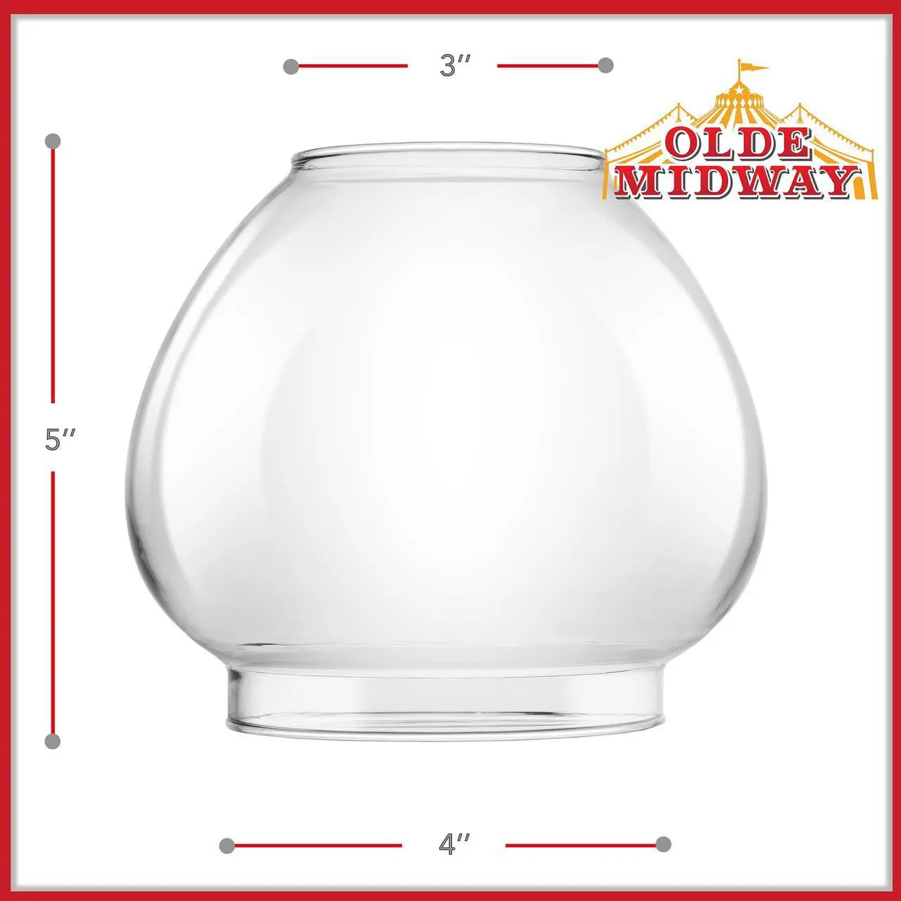 Alt view image 4 of 6 - 12-Inch Glass Globe for Gumball Machines - Replacement Bowl for Olde Midway Gumball Machines and Most 12-Inch Models