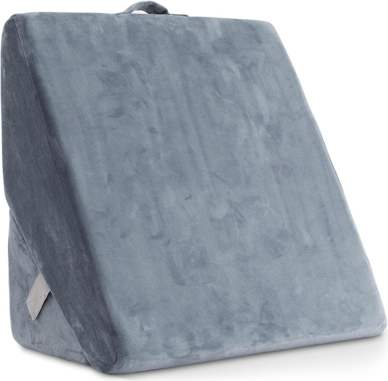 Alt view image 2 of 6 - Made Medical Bed Wedge Pillow for Sleeping - 7 in 1 Folding Memory Foam Cushion, Body Positioner, Back Support for Surgery, Acid Reflux, Anti Snoring - Grey