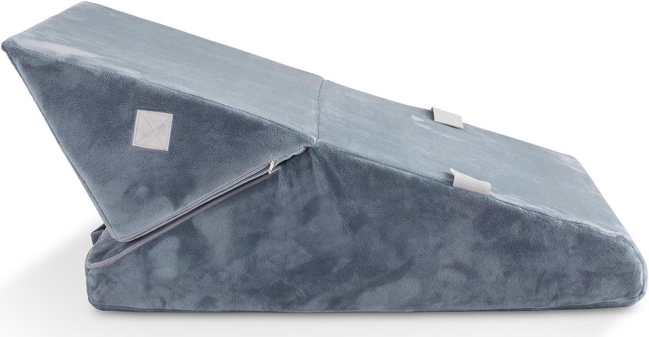 Alt view image 5 of 6 - Made Medical Bed Wedge Pillow for Sleeping - 7 in 1 Folding Memory Foam Cushion, Body Positioner, Back Support for Surgery, Acid Reflux, Anti Snoring - Grey