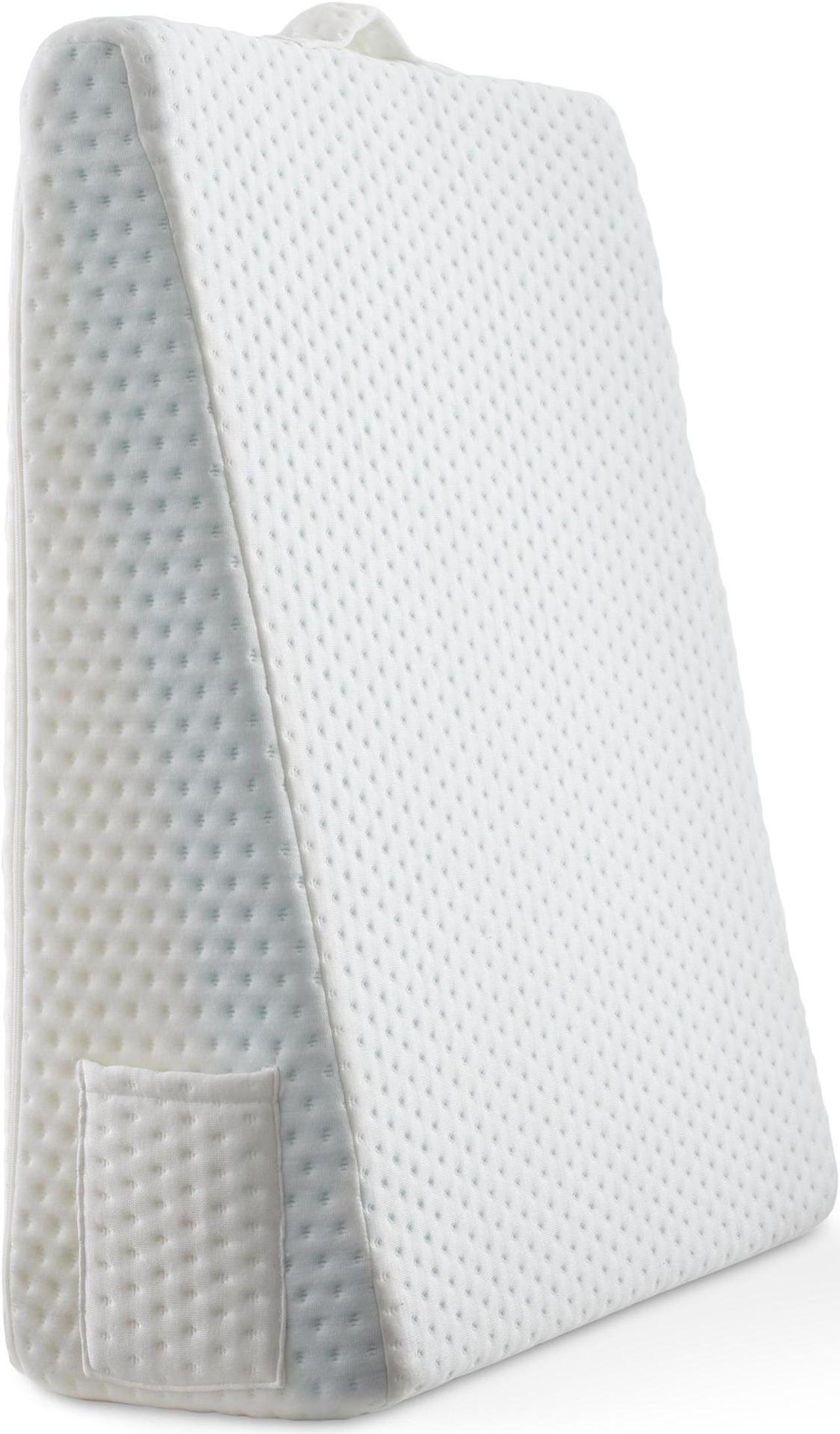Alt view image 3 of 6 - Made Medical Bed Wedge Pillow - 8" Leg Elevation Body Positioner with Memory Foam for Legs, Knee, Ankle, Lower Back Support, Acid Reflux - White Cover