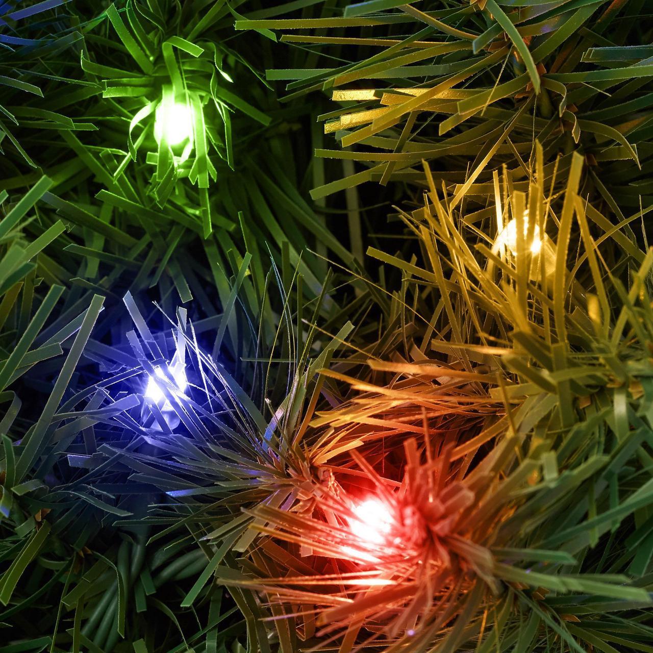 Alt view image 6 of 6 - Casafield Pre-Lit Artificial Christmas Wreath for Front Door, Window or Mantel, Green Fir with Multicolor Lights Indoor/Outdoor Holiday Decor, 48 Inches