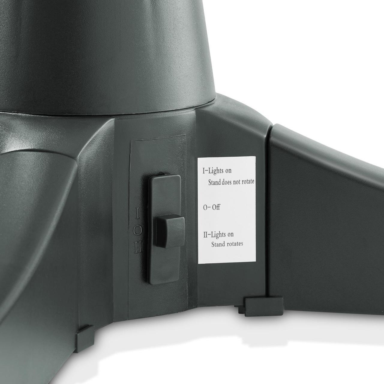 Alt view image 4 of 6 - Casafield 360-Degree Rotating Christmas Tree Stand - Adjustable Revolving Base for Up to 7.5 FT Artificial Tree with 3 Built-in Electrical Outlets, Green