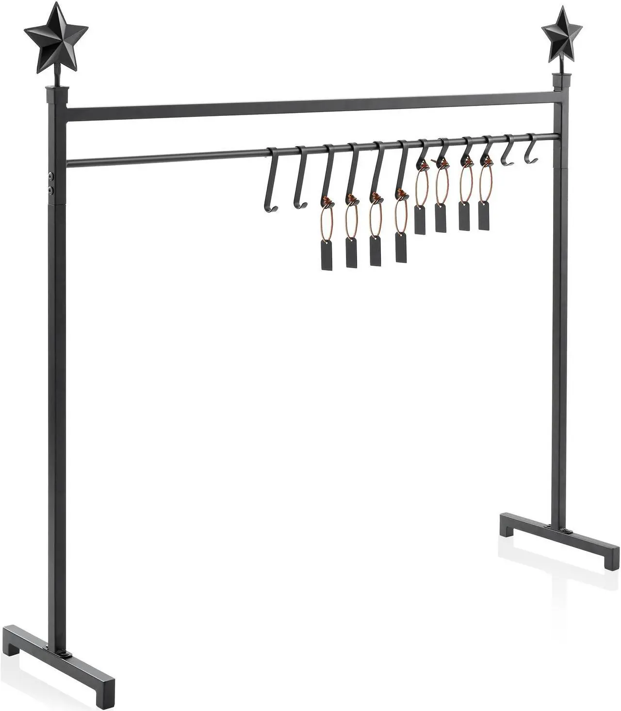 Alt view image 3 of 6 - Casafield 3ft Christmas Stocking Holder Stand, Holiday Decor Hanger Display for Home with 12 Hooks, Name Tags, and Chalk Marker