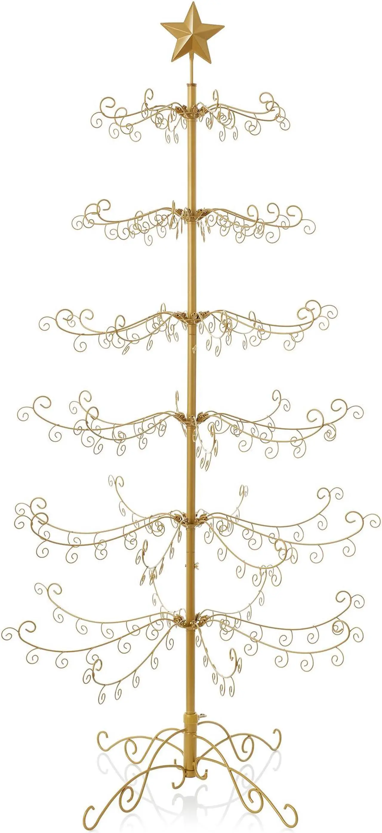 Main image of Casafield Ornament Display Stand - 6' Gold Wrought Iron Christmas Tree Ornament Holder