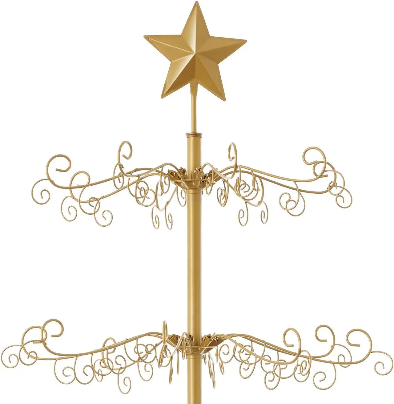 Alt view image 3 of 6 - Casafield Ornament Display Stand - 6' Gold Wrought Iron Christmas Tree Ornament Holder