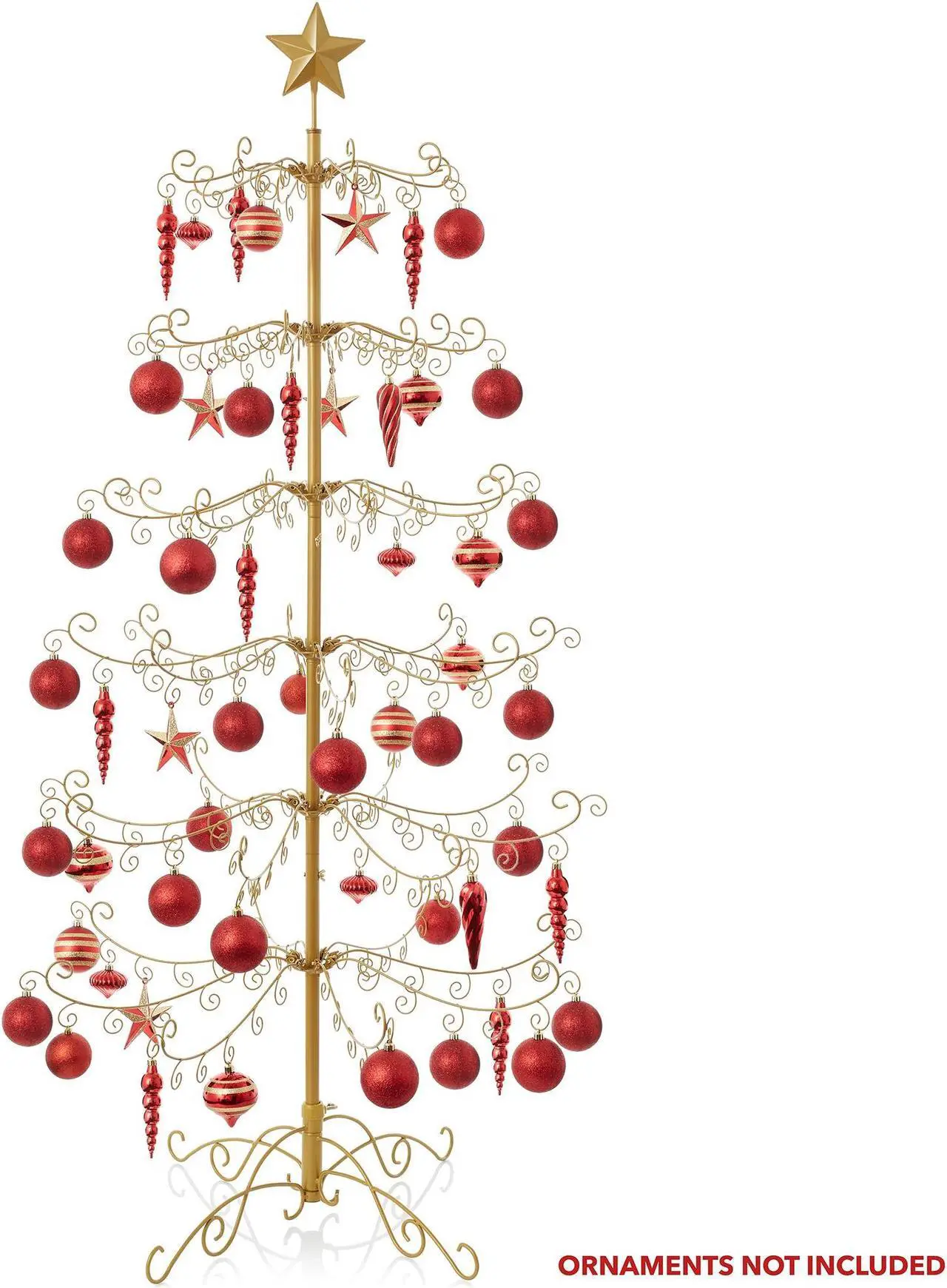 Alt view image 5 of 6 - Casafield Ornament Display Stand - 6' Gold Wrought Iron Christmas Tree Ornament Holder