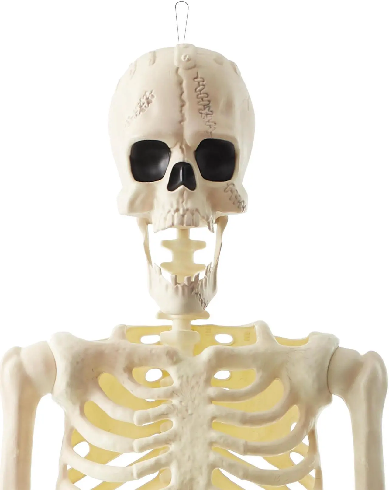 Alt view image 3 of 6 - BOO BOX 74" Franken Skeleton, Life Size Posable Scary Halloween Skeleton Decoration for Outdoor, Porch, or Yard