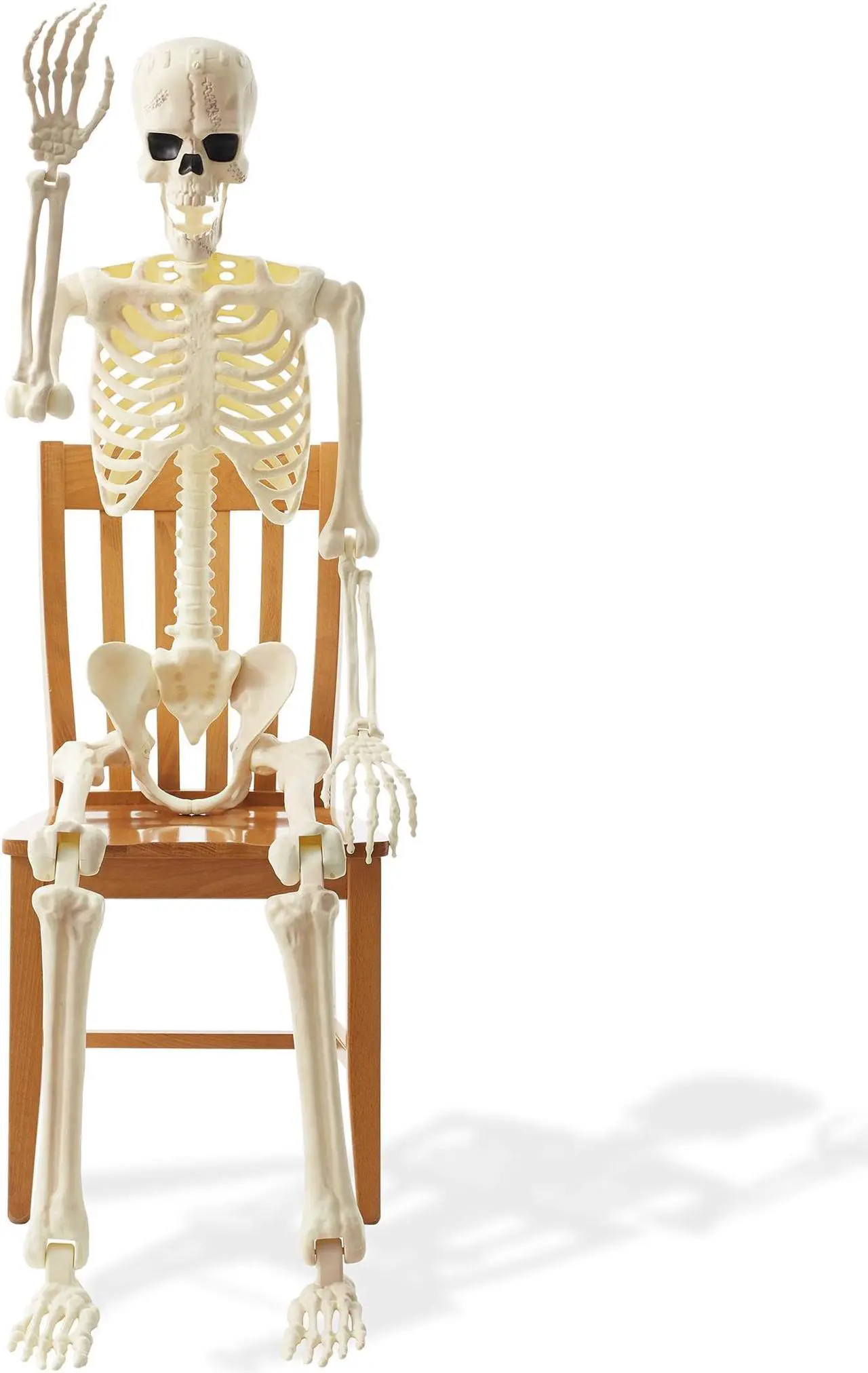 Alt view image 5 of 6 - BOO BOX 74" Franken Skeleton, Life Size Posable Scary Halloween Skeleton Decoration for Outdoor, Porch, or Yard