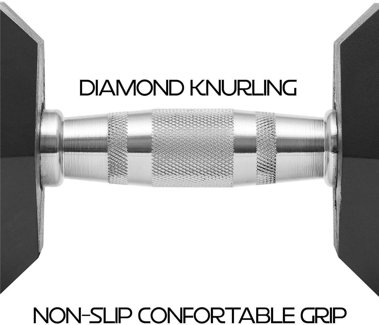 Alt view image 6 of 6 - Philosophy Gym Rubber Coated Hex Dumbbell Hand Weights, 25 lb Pair