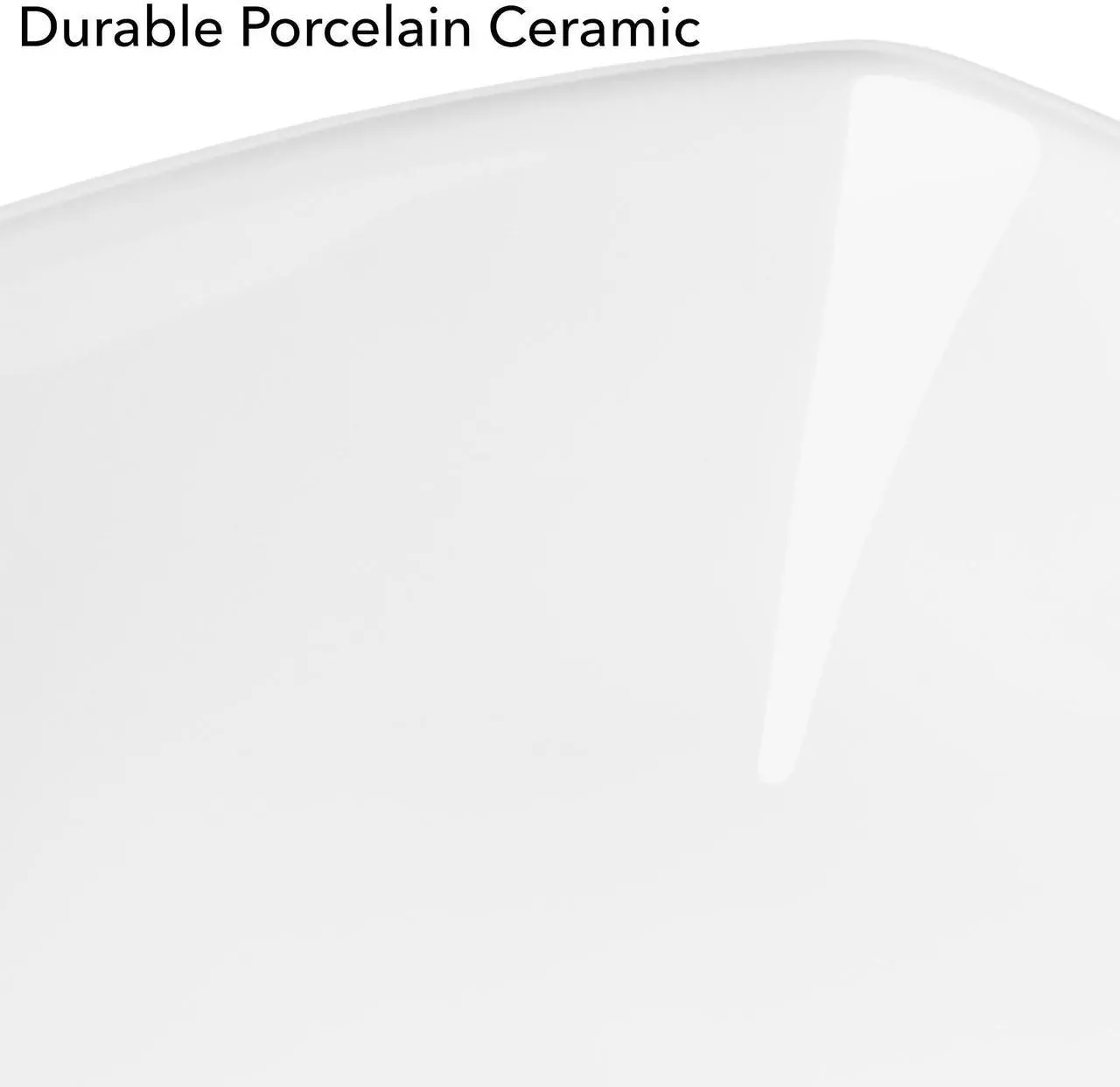 Alt view image 4 of 6 - Miligoré 16" x 16" Flared Square White Ceramic Vessel Sink - Modern Above Counter Bathroom Vanity Bowl