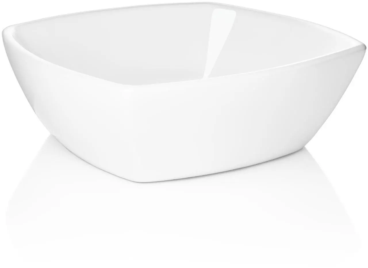 Main image of Miligoré 16" x 16" Flared Square White Ceramic Vessel Sink - Modern Above Counter Bathroom Vanity Bowl