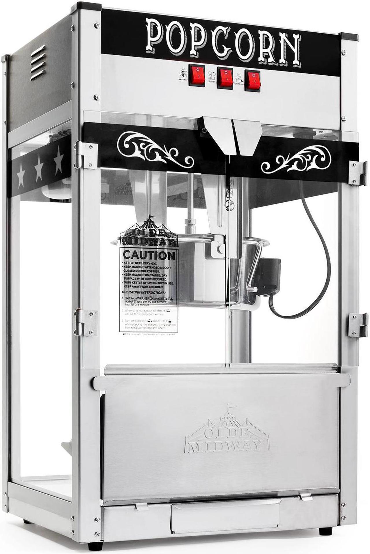 Main image of Olde Midway Commercial Popcorn Machine Maker Popper with Large 12-Ounce Kettle - Black