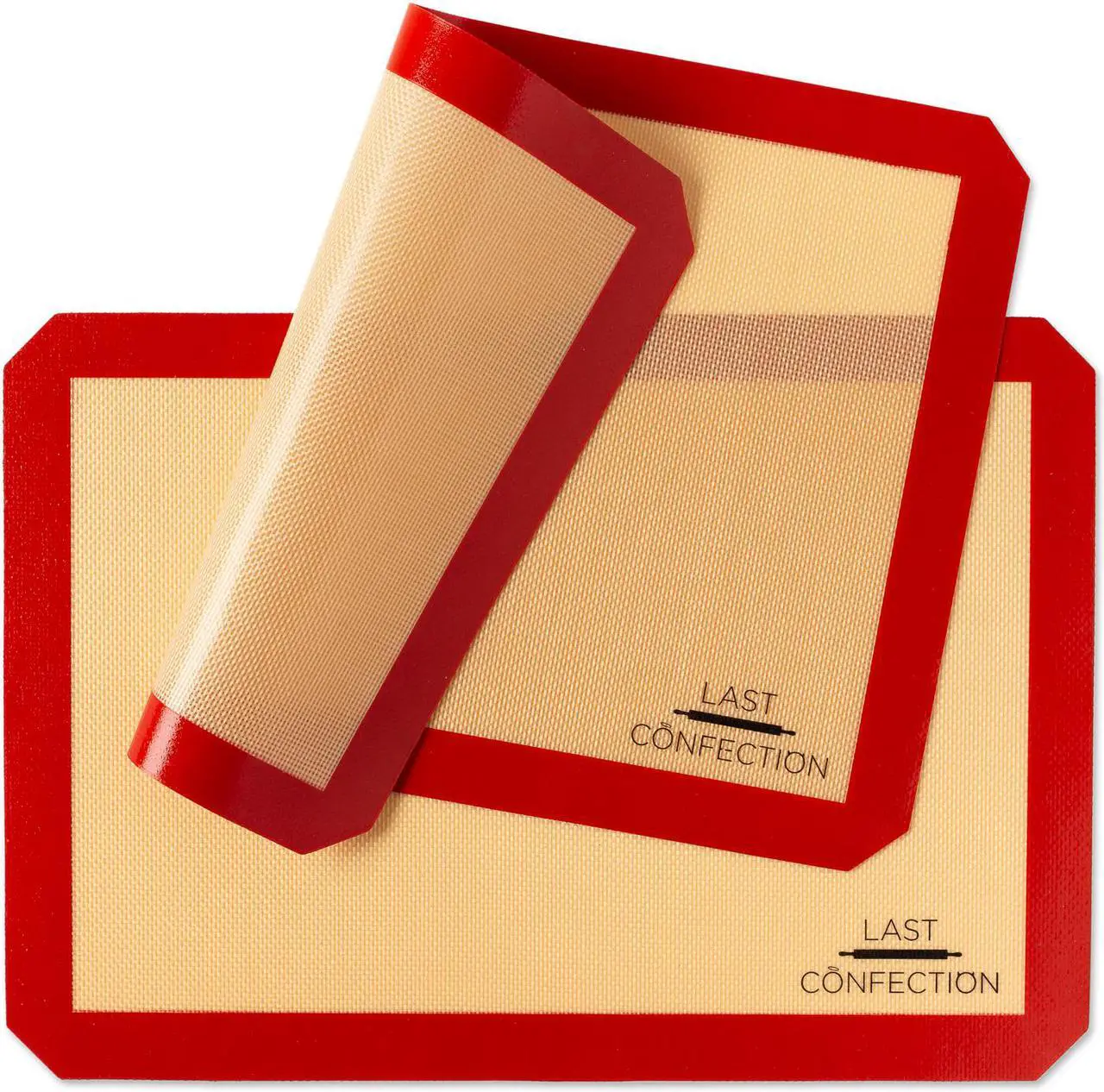 Alt view image 2 of 6 - Last Confection Silicone Baking Mat - Set of 2 Non-Stick Half Sheet (11-5/8" x 16-1/2") Professional Food Safe Tray Pan Liners