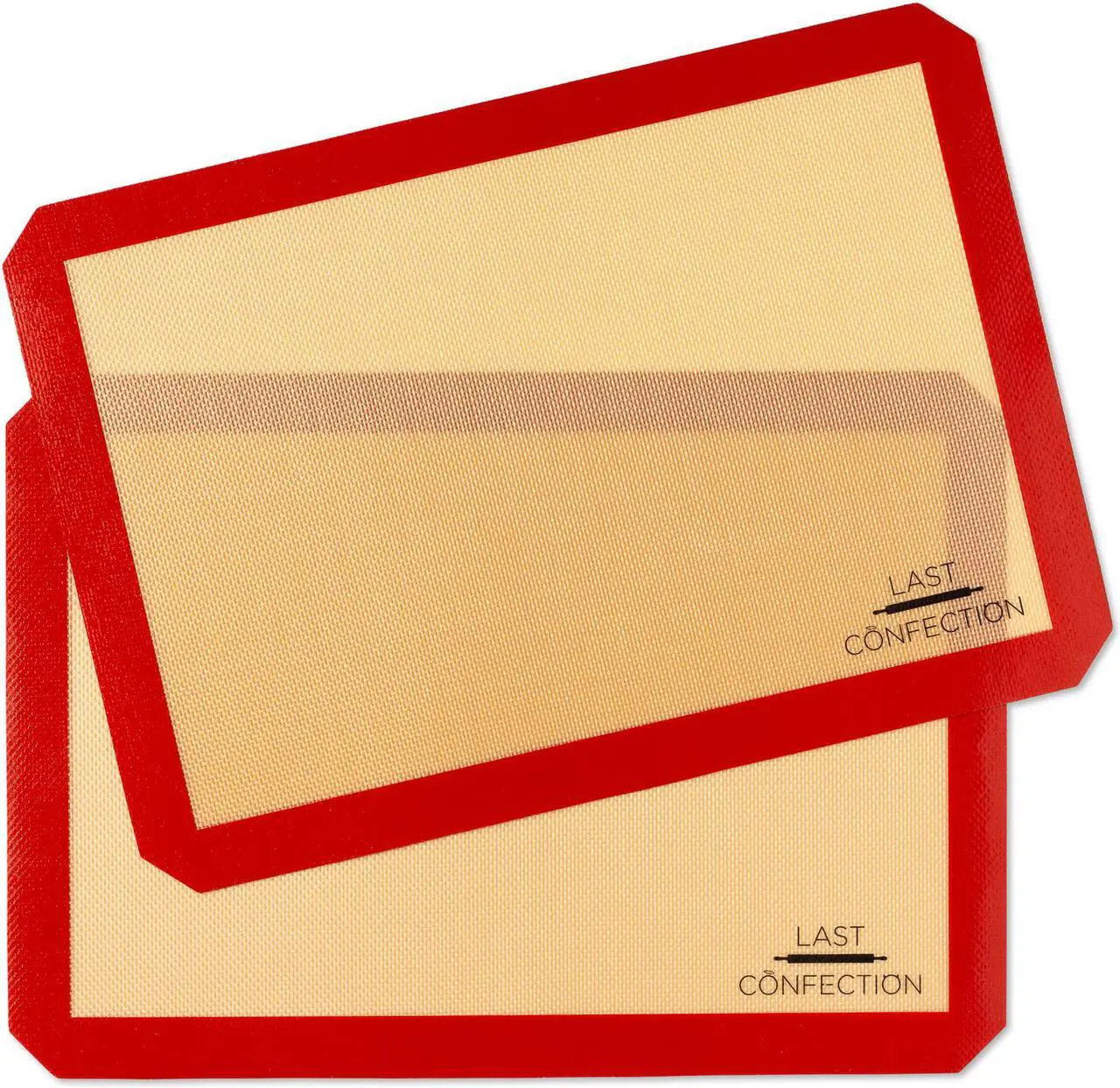 Main image of Last Confection Silicone Baking Mat - Set of 2 Non-Stick Half Sheet (11-5/8" x 16-1/2") Professional Food Safe Tray Pan Liners