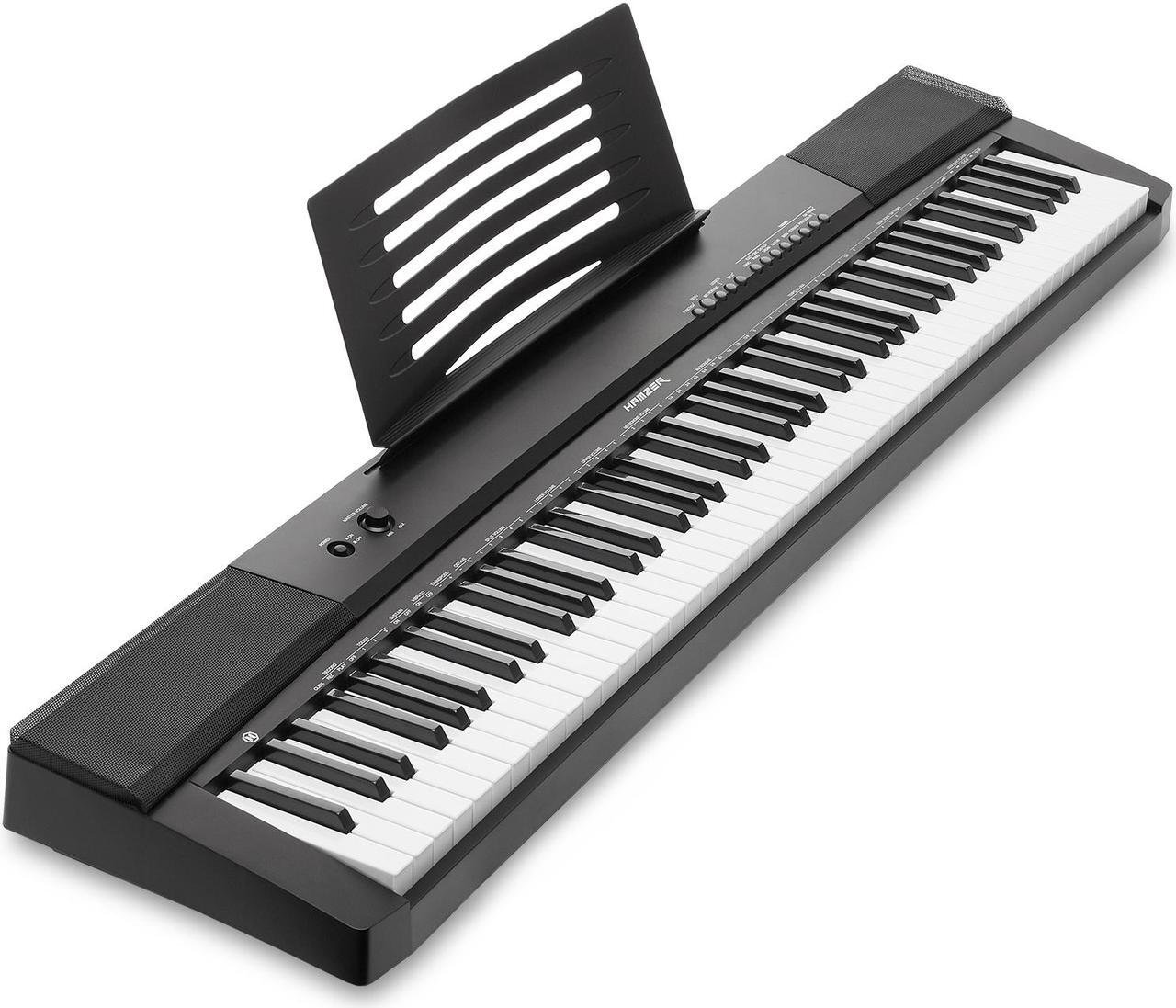 Alt view image 5 of 7 - Hamzer 88 Key Digital Keyboard Piano - Full-Size, Semi-Weighted Keys - Portable Electronic Keyboard Piano with Built-In Speakers and Sustain Pedal