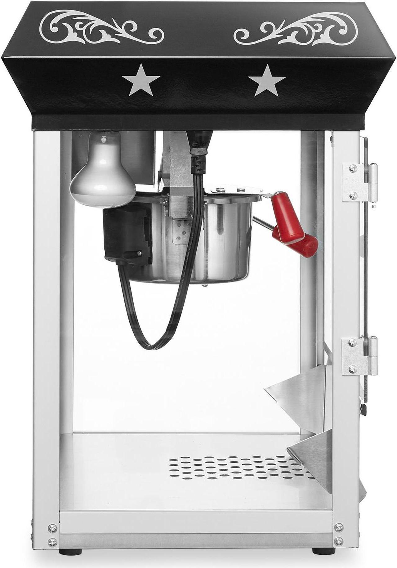 Alt view image 4 of 7 - Olde Midway Bar Style Popcorn Machine Maker Popper with 6-Ounce Kettle - Black