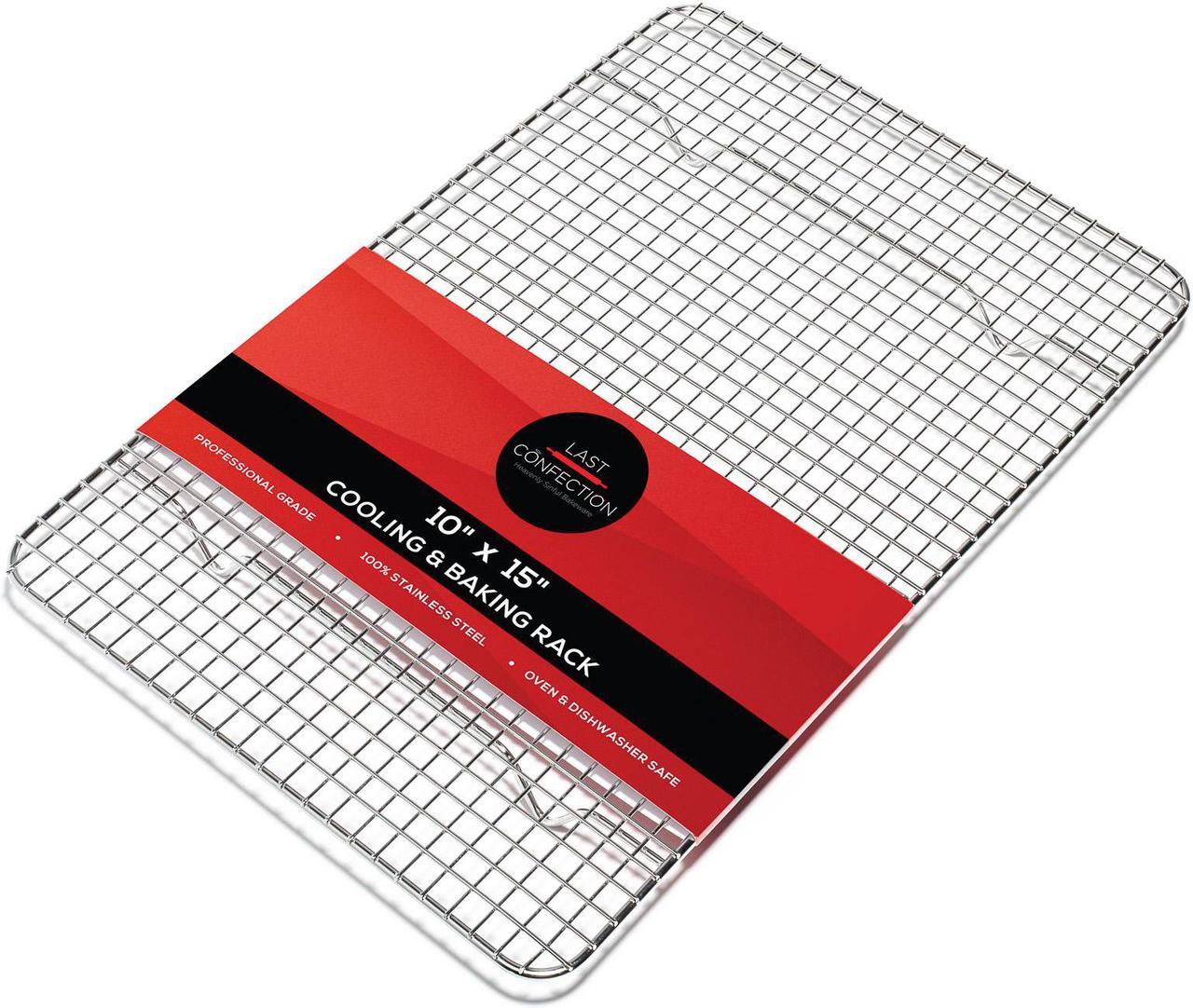 Alt view image 2 of 4 - Last Confection Stainless Steel Baking & Cooling Rack - 10" x 15" - Cookie Baker's Oven Sheet Pan Wire Rack
