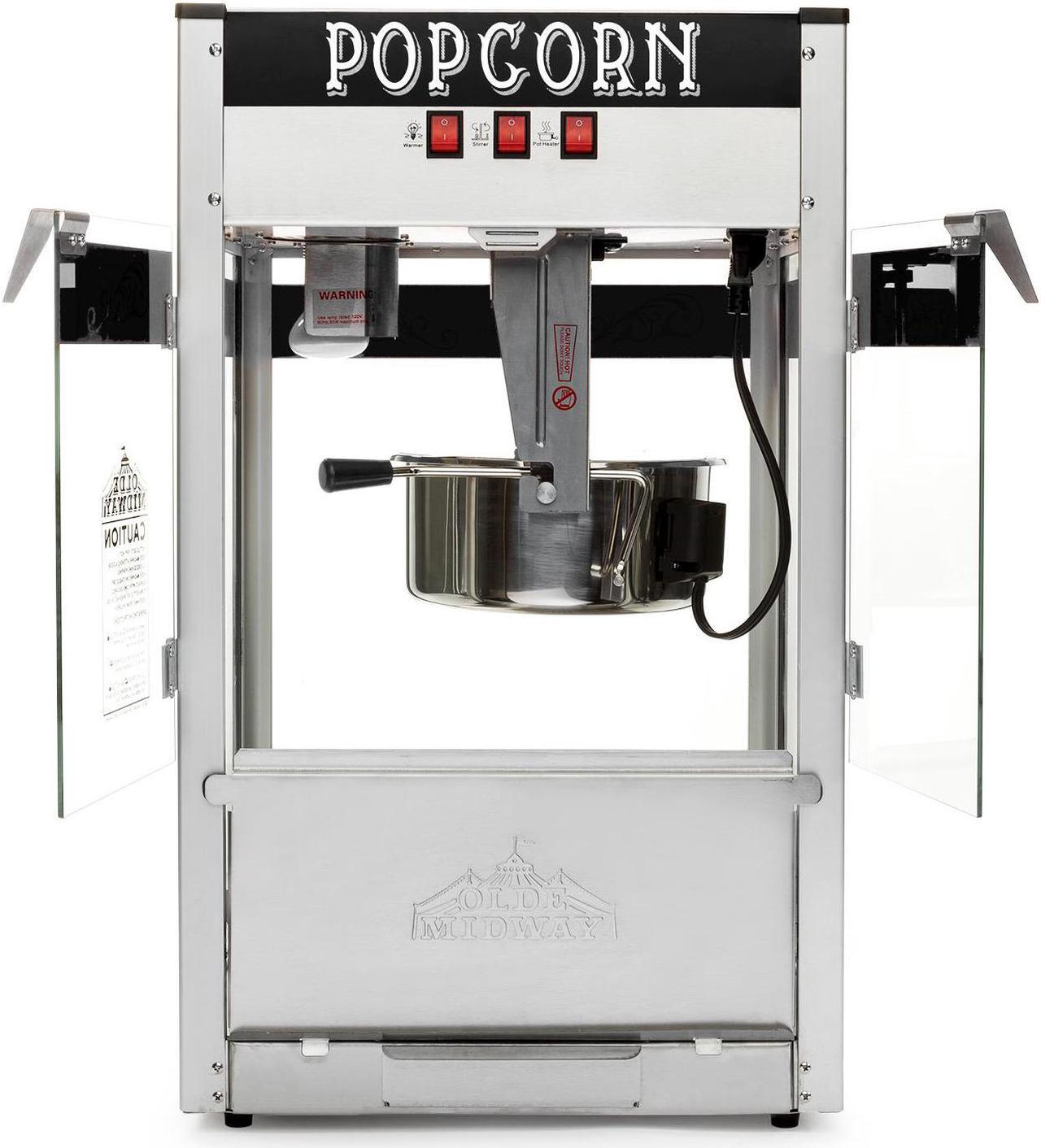 Alt view image 3 of 7 - Olde Midway Commercial Popcorn Machine Maker Popper with Large 12-Ounce Kettle - Black