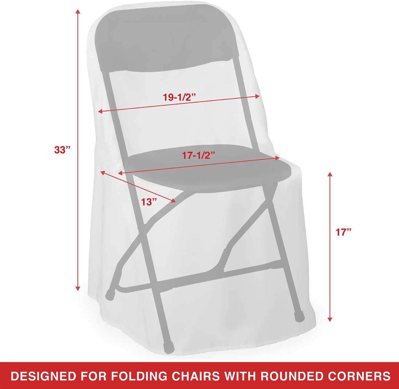 Alt view image 2 of 4 - Lann's Linens 100 pcs Ivory Polyester Folding Chair Covers for Wedding, Party, and Banquet - Elegant Cloth Slipcovers