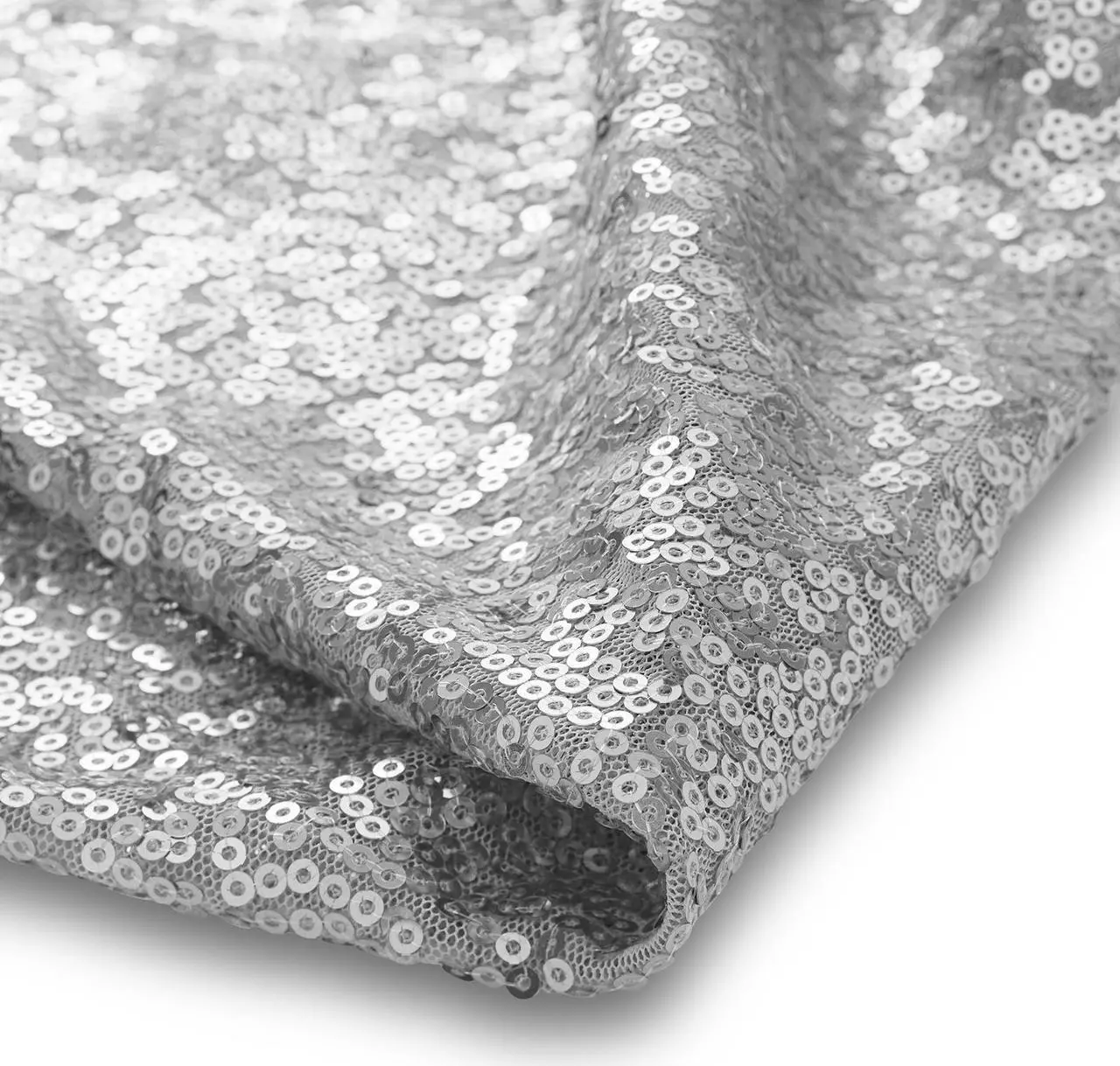 Alt view image 4 of 6 - Lann's Linens 90" x 132" Silver Sequin Tablecloth, Sparkly Rectangle Table Cloth for Wedding, Party, Banquet