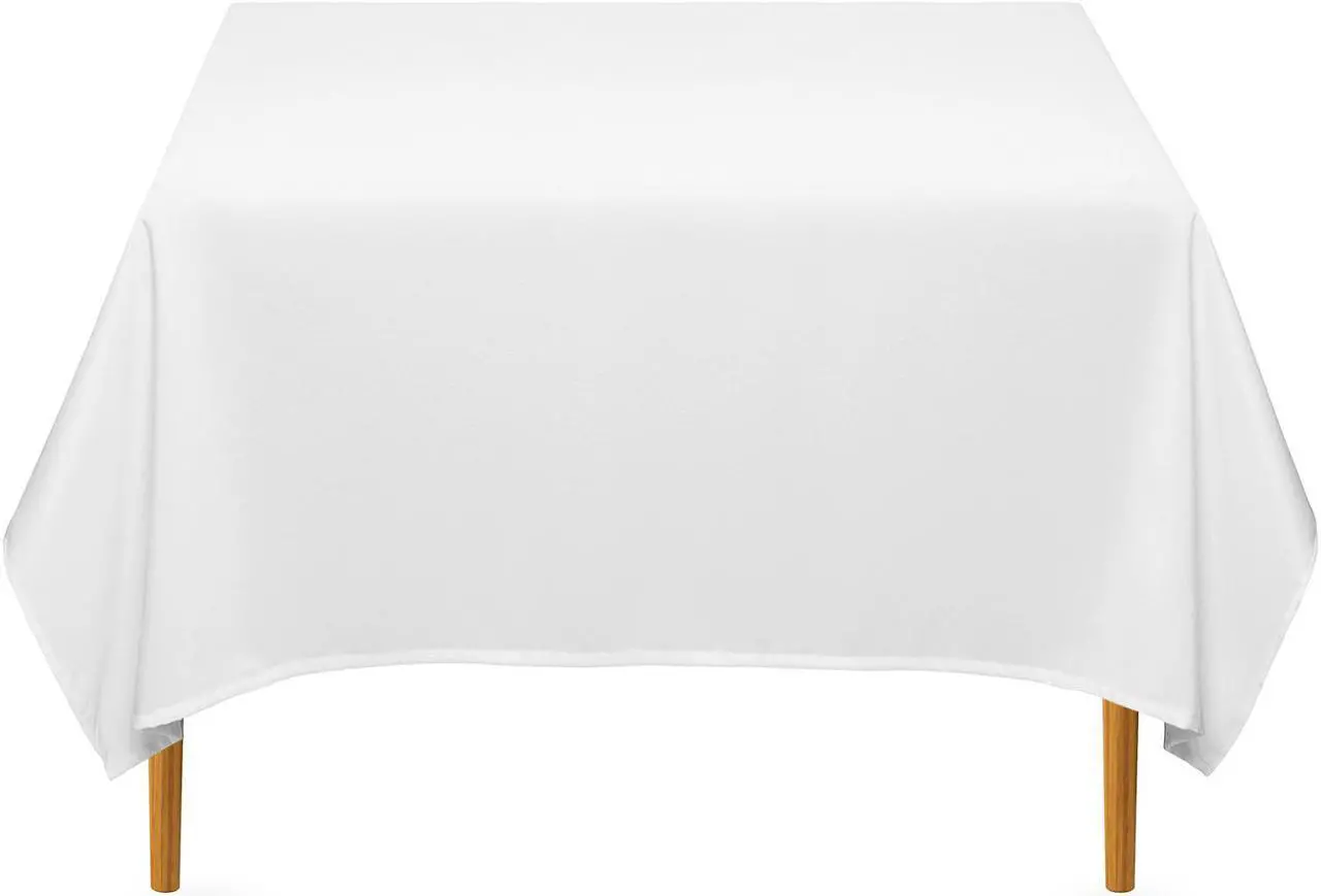 Main image of Lann's Linens - 10 Premium 70" Square Tablecloths for Wedding / Banquet / Restaurant - Polyester Fabric Table Cloth - White