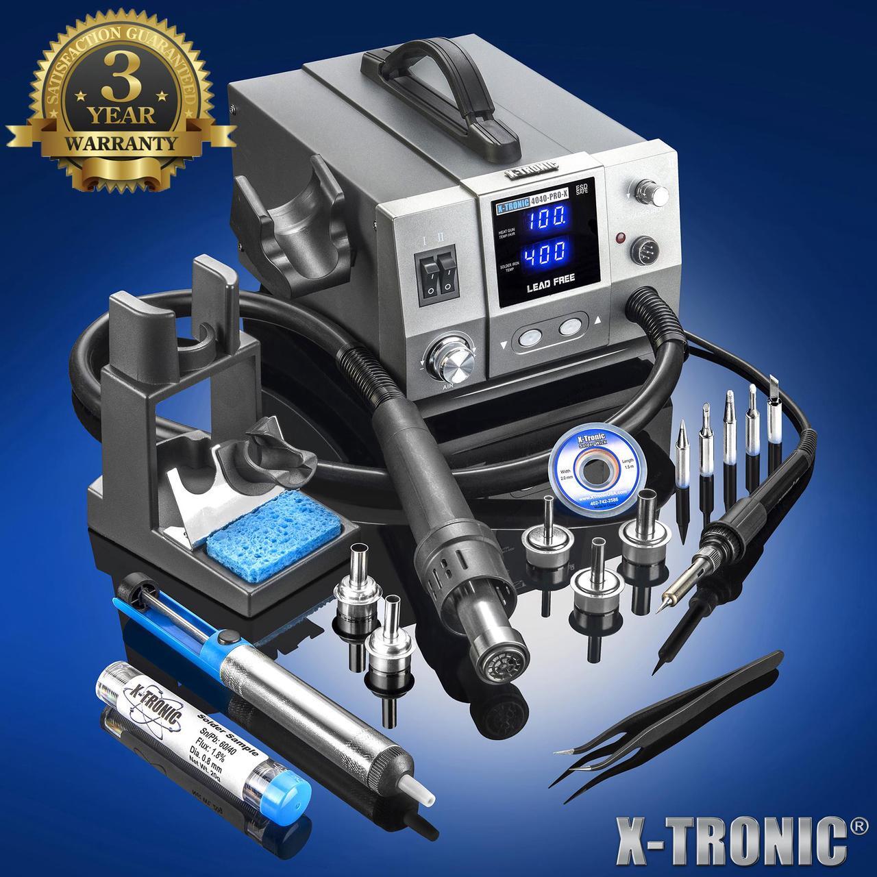 Alt view image 2 of 6 - X-Tronic 4040-PRO-X • Platinum Series • 750 Watt Hot Air Rework Soldering Iron Station • Brushless DC Vortex Blower Air System • C/F Conversion, 0-30 Min Sleep, Calibration & Auto Cool Down Features!