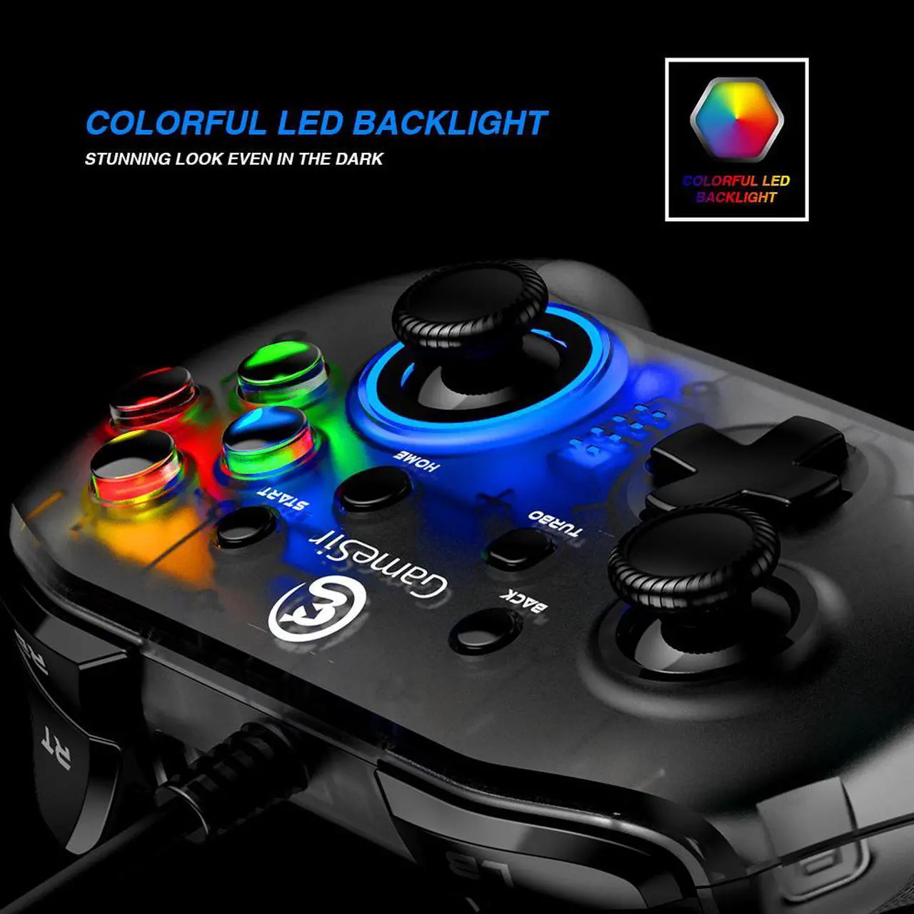 Alt view image 4 of 7 - GameSir T4w USB Wired Connection Controller Support Vibration USB Wired Gameming Gamepad for Windows (7/8/9/10) PC