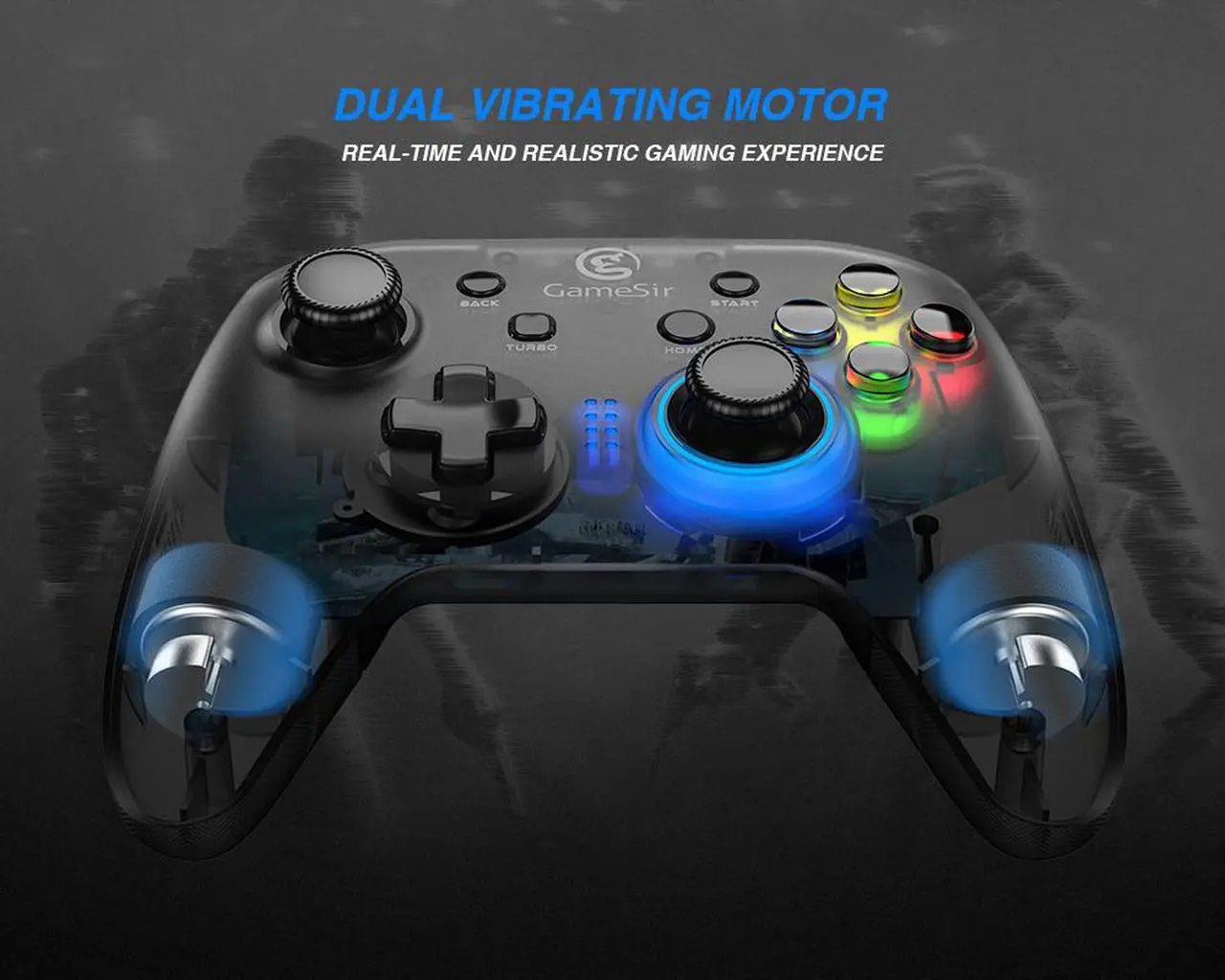 Alt view image 3 of 7 - GameSir T4w USB Wired Connection Controller Support Vibration USB Wired Gameming Gamepad for Windows (7/8/9/10) PC