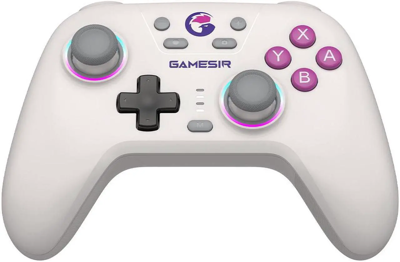 Main image of GameSir Nova HD Rumble Wireles Controller for PC and Switch, with Anti-drift Hall Effect Sticks, RGB Lighting, Tri-mode Connectivity, Multi-platform Compatibility,  and Macro Back Button (White)