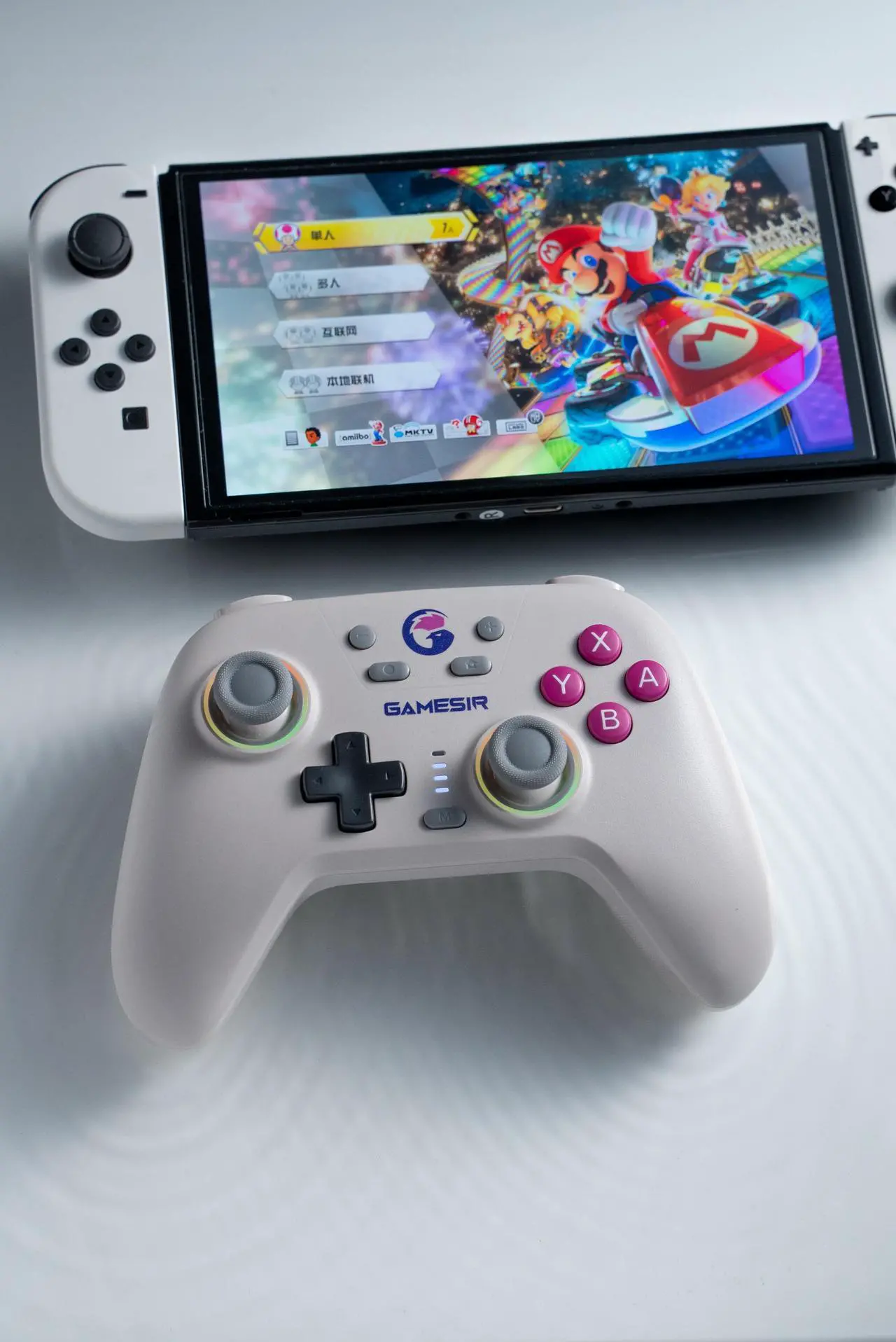 Alt view image 4 of 3 - GameSir Nova HD Rumble Wireles Controller for PC and Switch, with Anti-drift Hall Effect Sticks, RGB Lighting, Tri-mode Connectivity, Multi-platform Compatibility,  and Macro Back Button (White)
