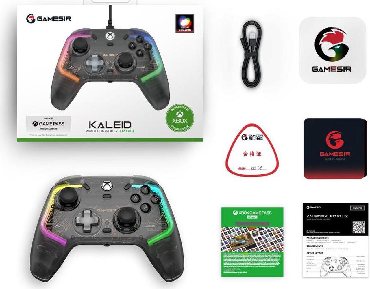 Alt view image 8 of 7 - GameSir Kaleid Xbox-Authorized Illuminated Game Controller for Xbox Series X|S, Xbox One & Windows 10/11 and Steam, Plug and Play Gaming Gamepad with Hall Effect Joysticks/Hall Trigger