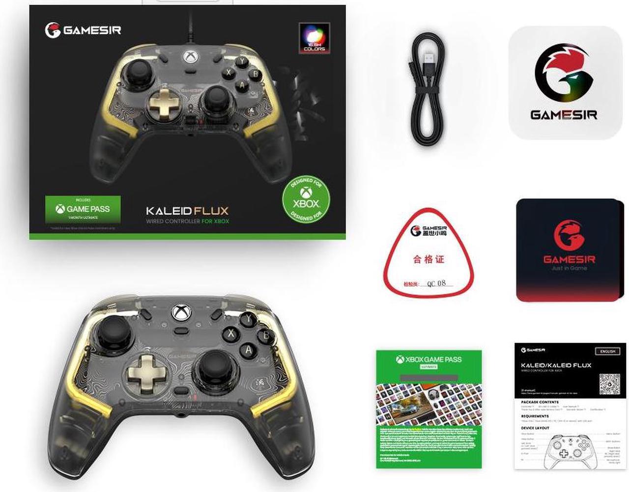Alt view image 6 of 6 - GameSir Kaleid Xbox-Authorized Illuminated Game Controller for Xbox Series X|S, Xbox One & Windows 10/11 and Steam, Plug and Play Gaming Gamepad with Hall Effect Joysticks/Hall Trigger Kaleid Flux