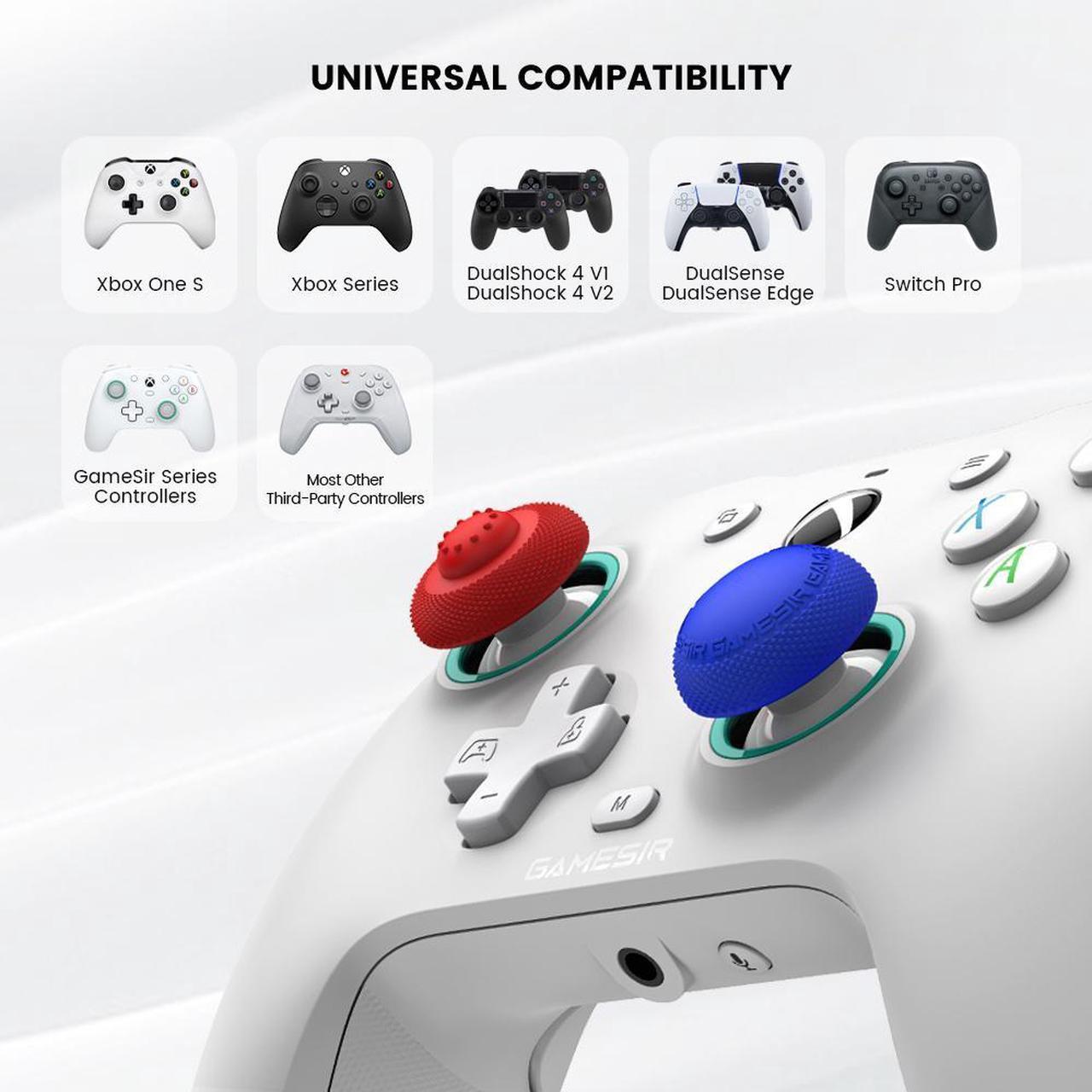 Alt view image 4 of 6 - GameSir 8pcs Joystick Grip for Ps5 Ps4 Controller, Silicone Thumb Grips Caps Cover Analog Stick for Playstation 5, Playstation 4 Controller,  Xbox One Controller (8pcs)Blue version