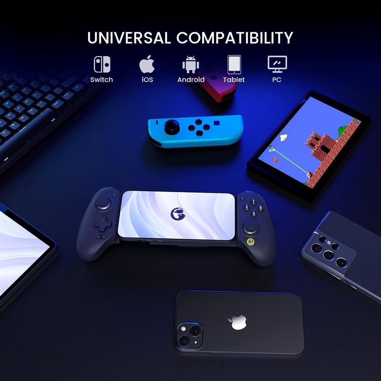 Alt view image 3 of 7 - GameSir G8+ Bluetooth Wireless Mobile Gaming Controller for Switch, iOS, Android, tablets, or PC Gamepad with Hall Effect Joysticks/Hall Trigger, 3.5mm Audio Jack Black