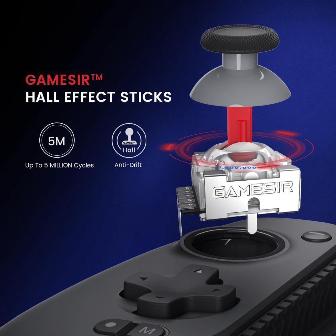 Alt view image 4 of 7 - GameSir G8+ Bluetooth Wireless Mobile Gaming Controller for Switch, iOS, Android, tablets, or PC Gamepad with Hall Effect Joysticks/Hall Trigger, 3.5mm Audio Jack Black