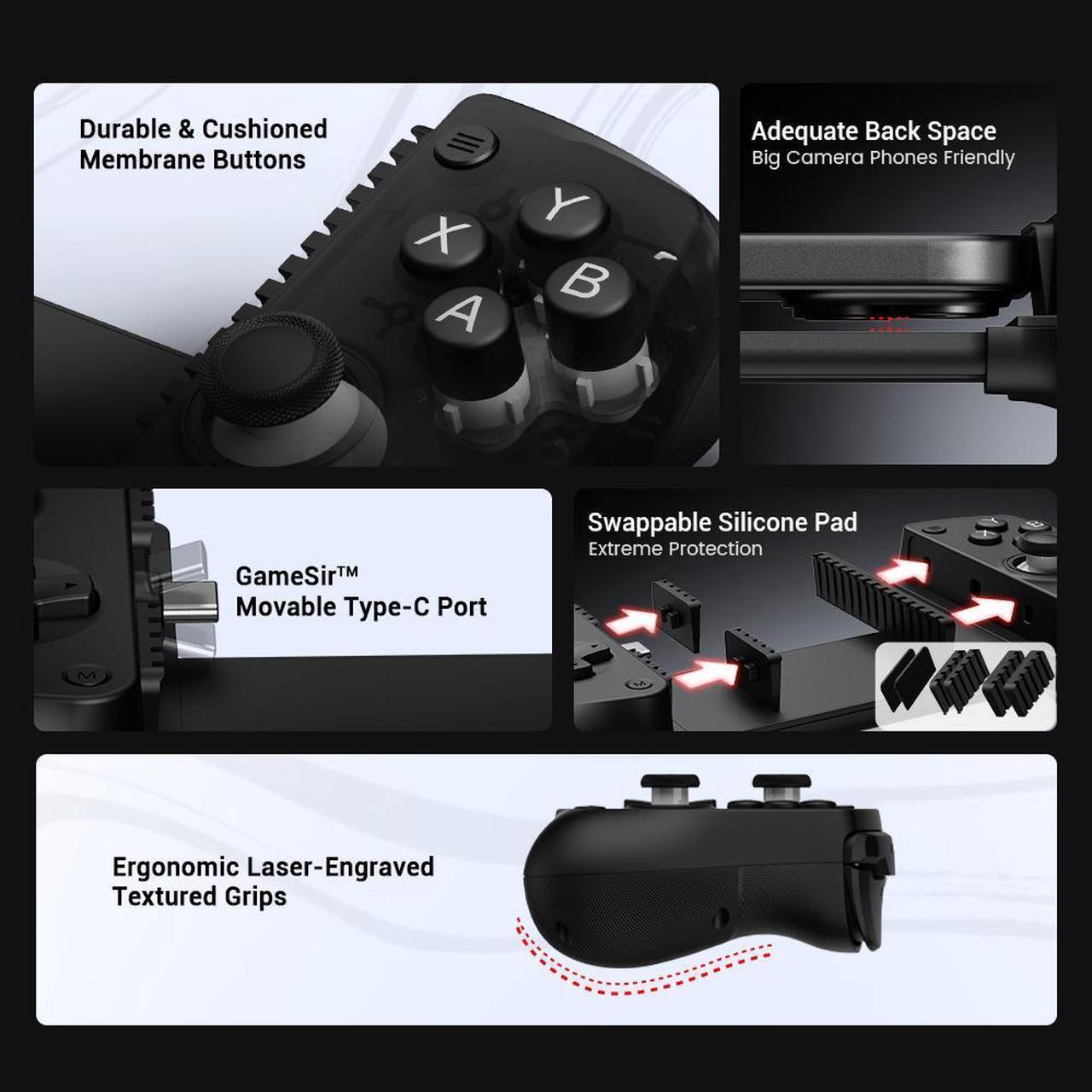 Alt view image 3 of 7 - GameSir X5 Lite Mobile Gaming Controller for Android & iPhone 15/16 Series (USB-C), Hall Effect Joystick, Lightweight Ergonomic Phone Controller- Play Genshin Impact & Zenless Zone Zero
