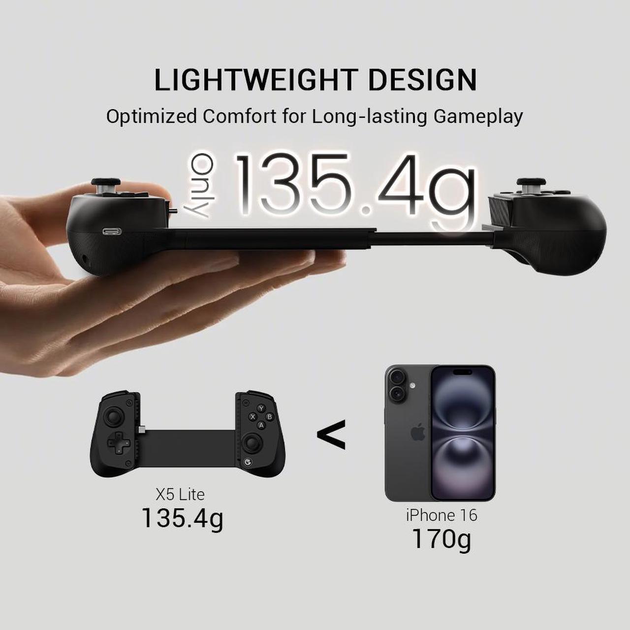 Alt view image 5 of 7 - GameSir X5 Lite Mobile Gaming Controller for Android & iPhone 15/16 Series (USB-C), Hall Effect Joystick, Lightweight Ergonomic Phone Controller- Play Genshin Impact & Zenless Zone Zero