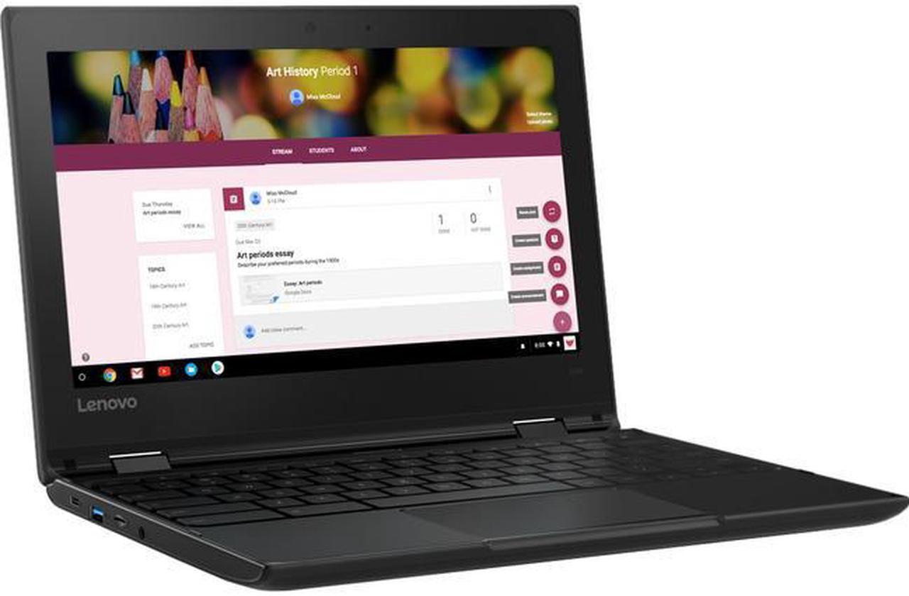 Main image of Lenovo 500e Chromebook 2nd Gen 81MC004WUS 11.6" Touchscreen 2 in 1 Chromebook - HD - 1366 x 768 - Intel Celeron N4120 Quad-core (4 Core) 1.10 GHz - 4 GB RAM - 32 GB Flash Memory - Gray