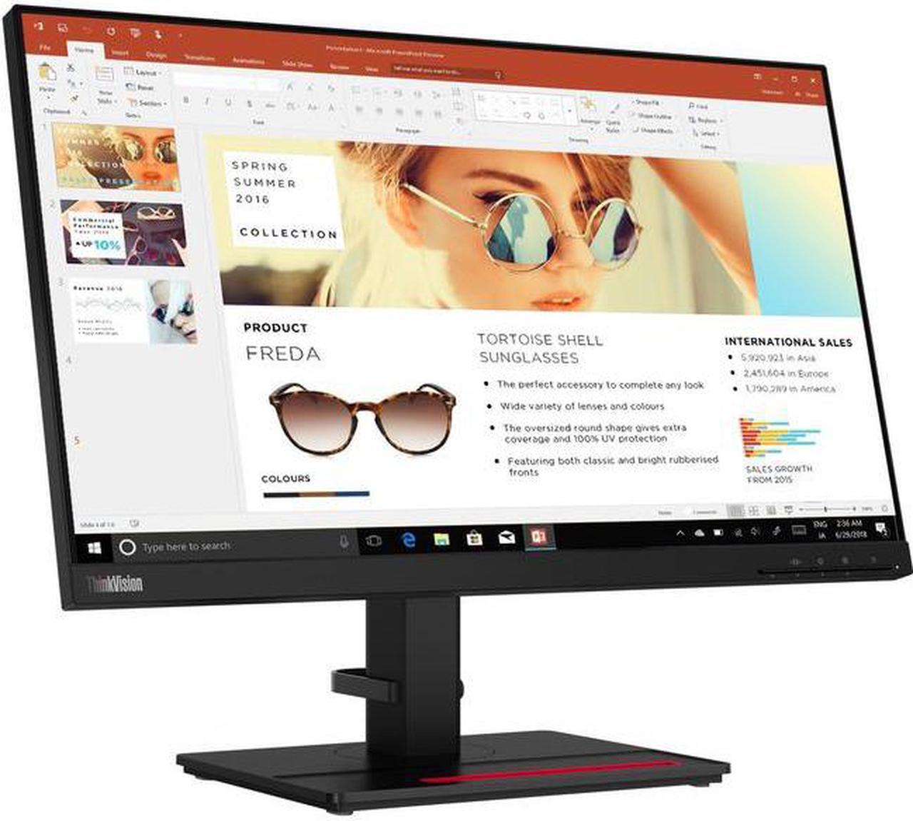 Alt view image 9 of 20 - Lenovo ThinkVision P24h-2L 23.8" WQHD WLED LCD 60Hz Monitor - 16:9 - Raven Black - 24" Class - In-Plane Switching (IPS) Technology - 2560 x 1440-16.7 Million Colors - 300 Nit Typical - 4 ms
