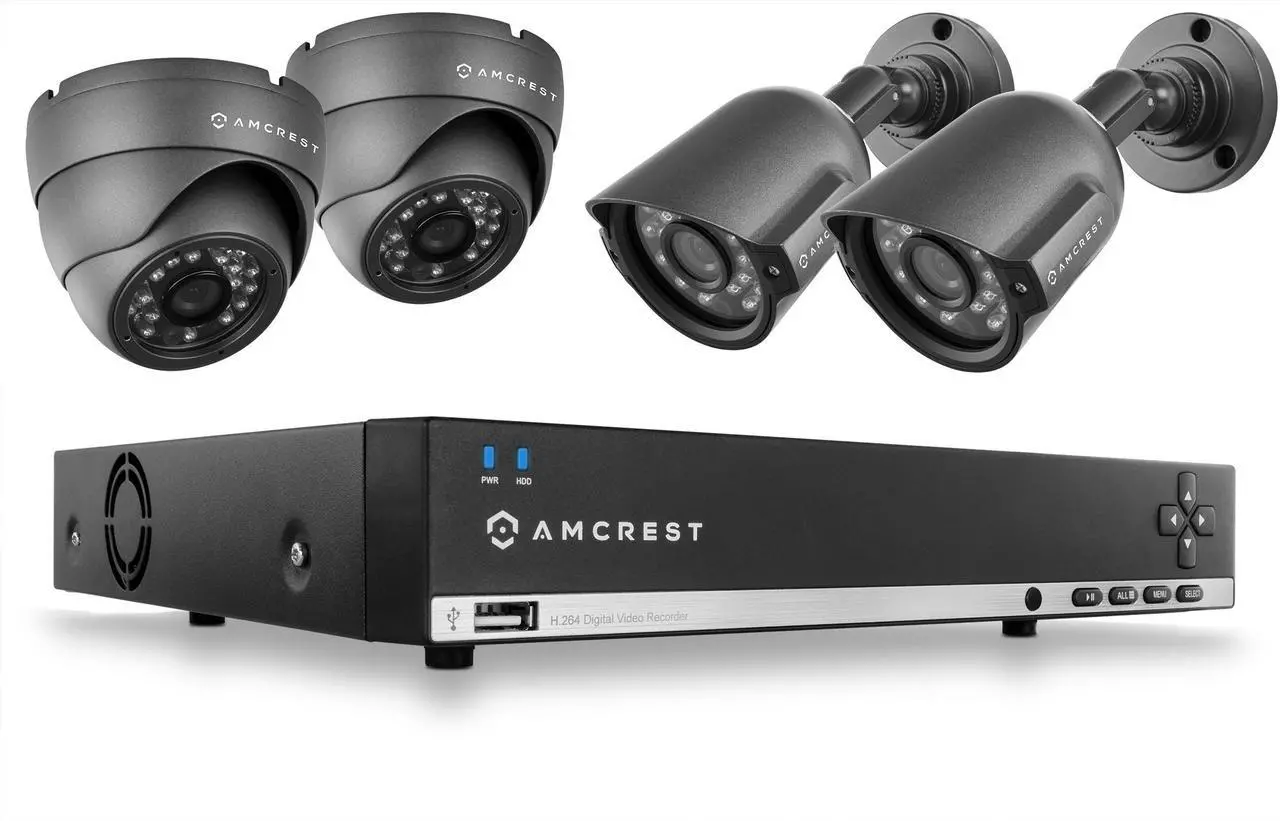 Alt view image 8 of 12 - Amcrest 960H 4CH 500GB DVR Security Camera System w/ 2 x 800+ TVL Bullet Cameras & 2 x 800+ TVL Dome Cameras