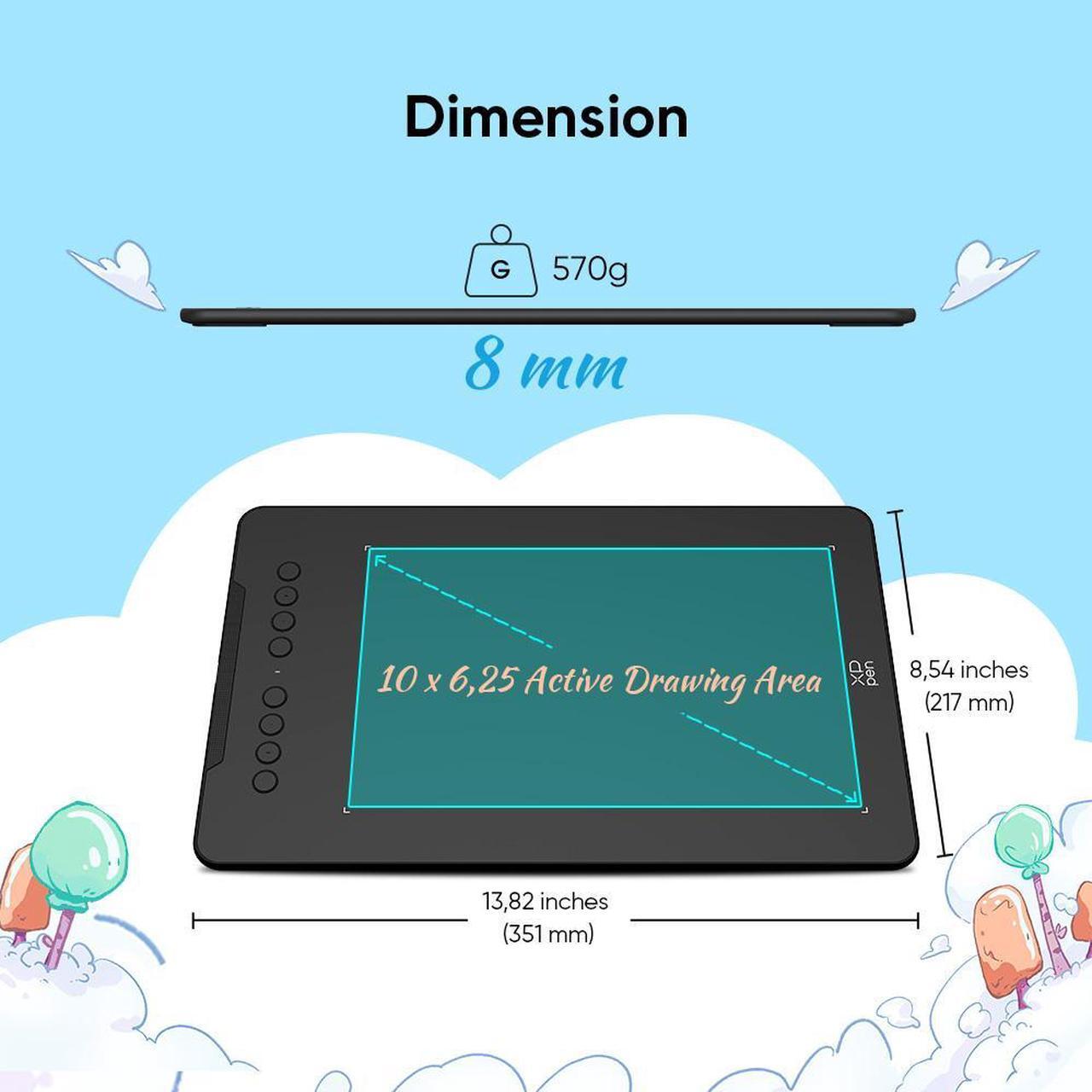 Alt view image 4 of 7 - XP-PEN Deco 01V3 Graphics Tablet 10x6.25 Inch Drawing Pen Tablet 16384 Levels Pressure Battery-Free Pen with Tilt Function Android Supported and 8 Shortcut Keys