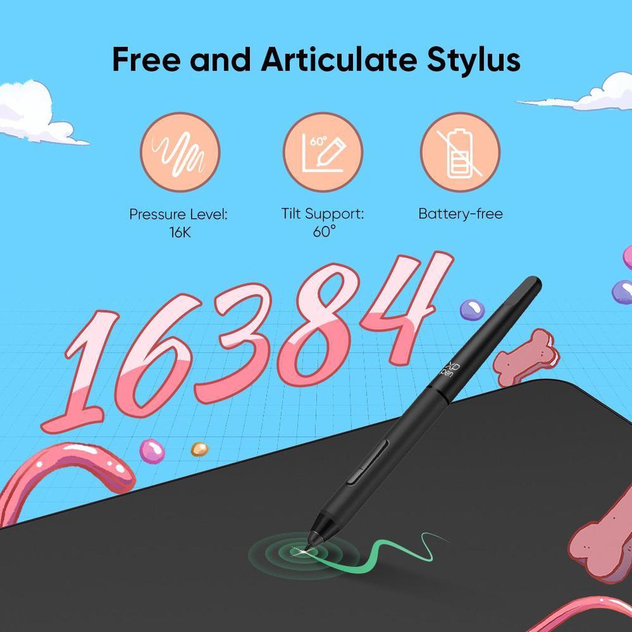 Alt view image 3 of 7 - XP-PEN Deco 01V3 Graphics Tablet 10x6.25 Inch Drawing Pen Tablet 16384 Levels Pressure Battery-Free Pen with Tilt Function Android Supported and 8 Shortcut Keys