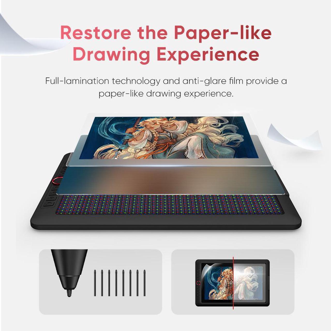 Alt view image 6 of 7 - XP-PEN Artist15.6 Pro V2 15.6 Inch Drawing Pen Display Full-Laminated Drawing Monitor with Tilt Function and Red Dial (16384 Levels Pen Pressure)