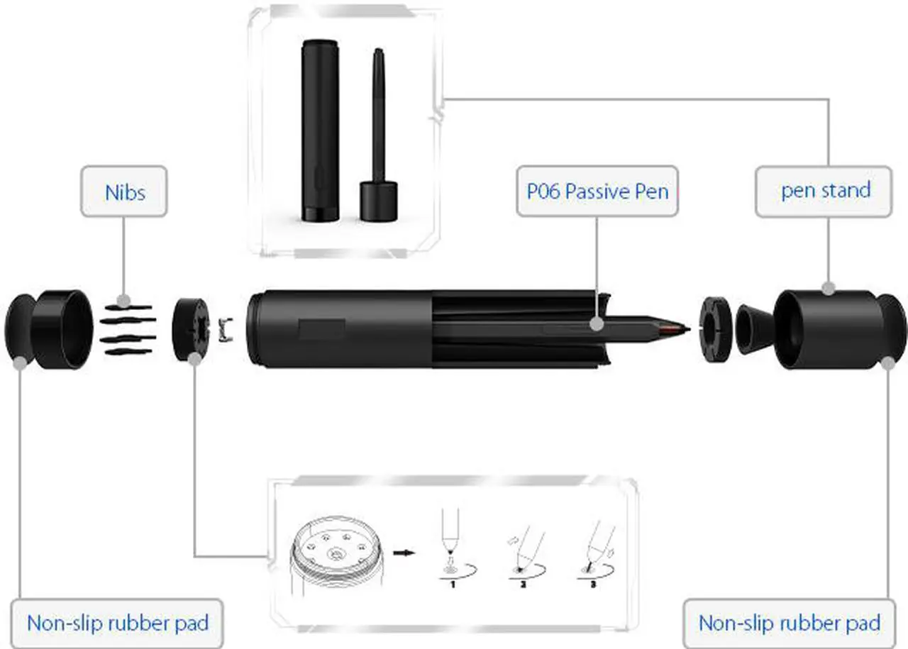 Alt view image 7 of 7 - XP-PEN Deco 02 Digital Graphics Drawing Tablet Drawing Pen Tablet with Battery-free Passive Stylus and 6 Shortcut Keys (8192 levels pressure)