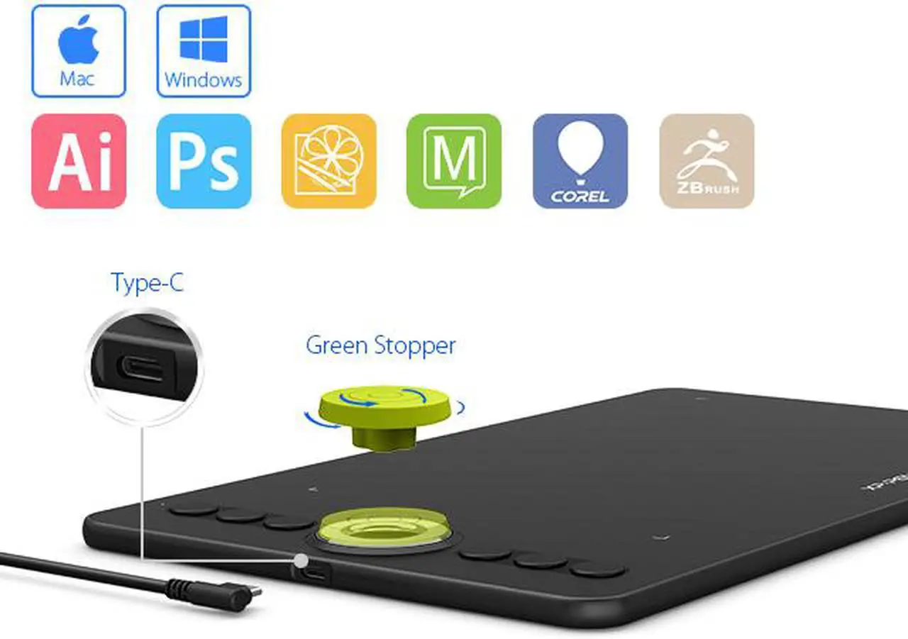 Alt view image 8 of 7 - XP-PEN Deco 02 Digital Graphics Drawing Tablet Drawing Pen Tablet with Battery-free Passive Stylus and 6 Shortcut Keys (8192 levels pressure)