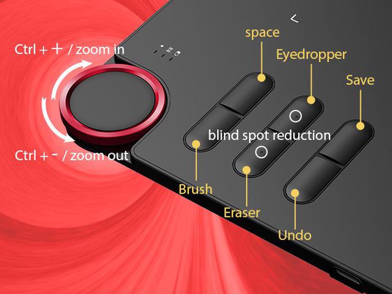 Alt view image 3 of 7 - XP-PEN Deco 03 Wireless 2.4G Digital Graphics Drawing Tablet Drawing Pen Tablet with Battery-free Passive Stylus and 6 Shortcut Keys (8192 levels pressure) 10x6 Inch